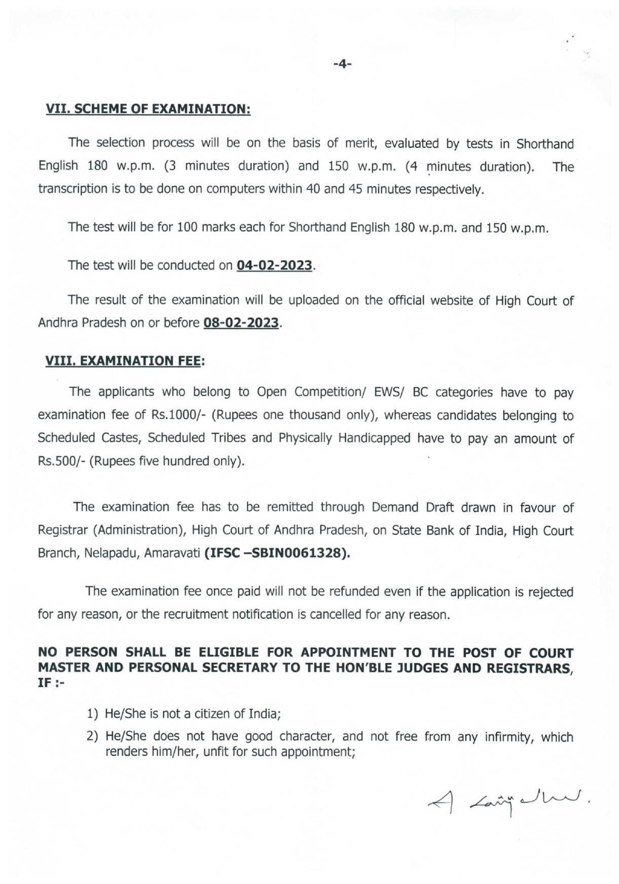 High Court of Andhra Pradesh Invites Application for 39 Court Master, Personal Secretary Recruitment 2023 - Page 11