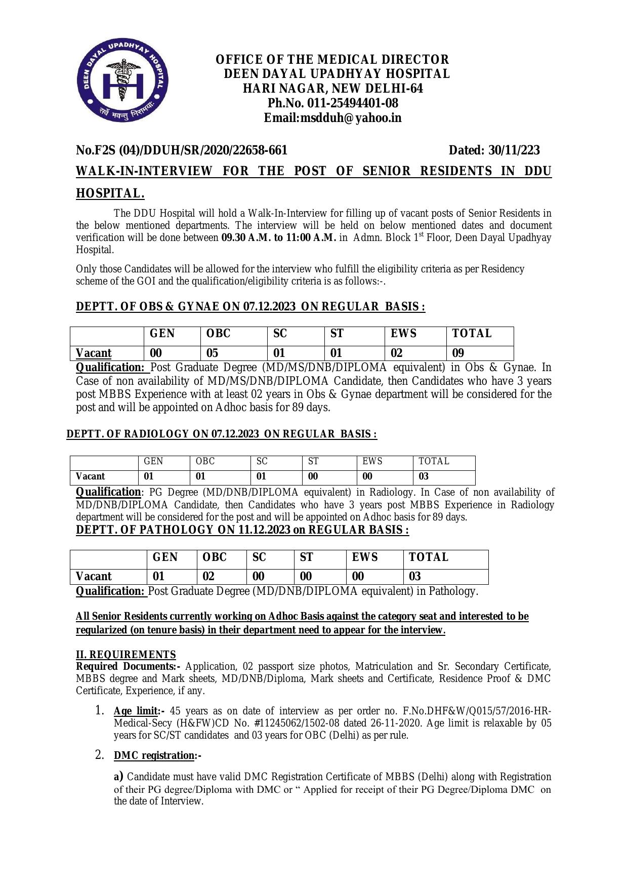 DDUH Senior Resident Recruitment 2023 - Page 3