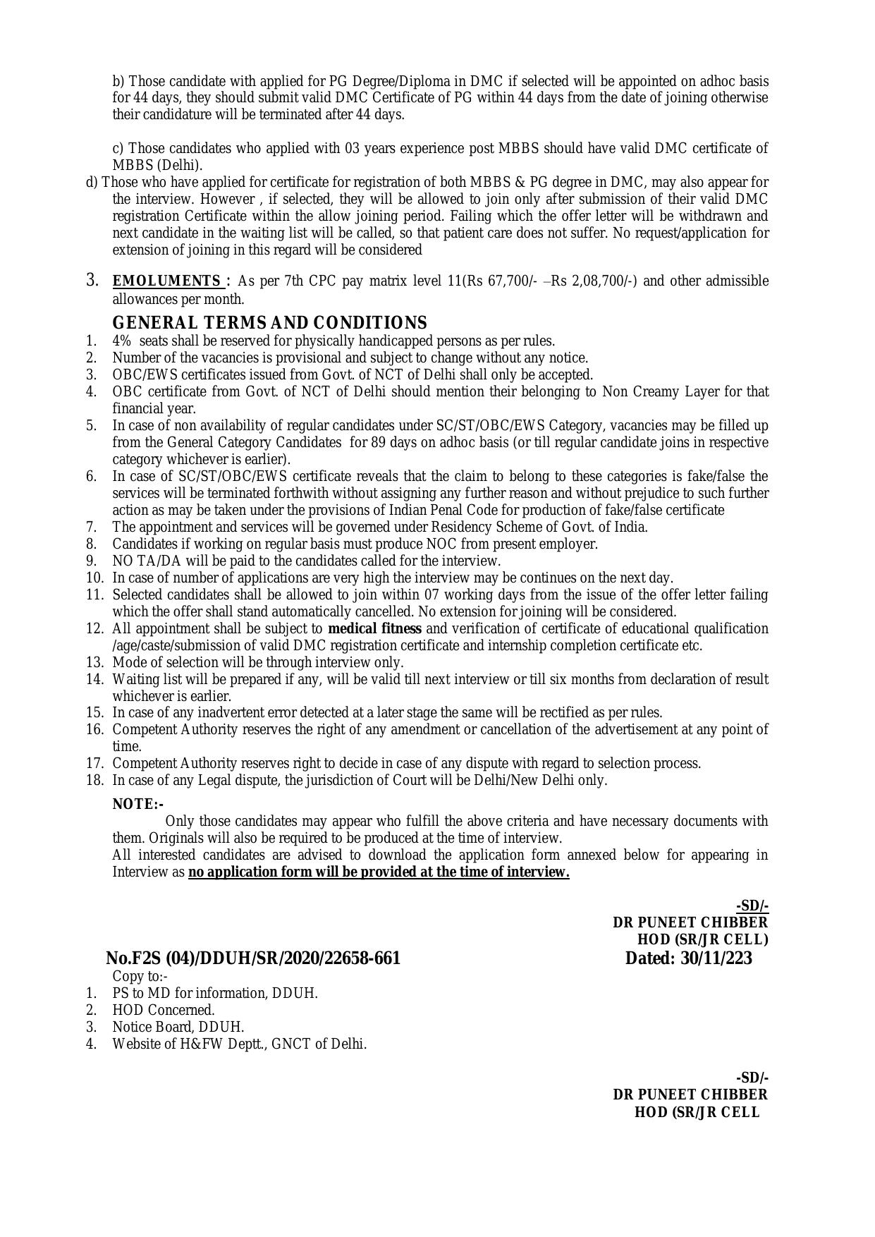 DDUH Senior Resident Recruitment 2023 - Page 1