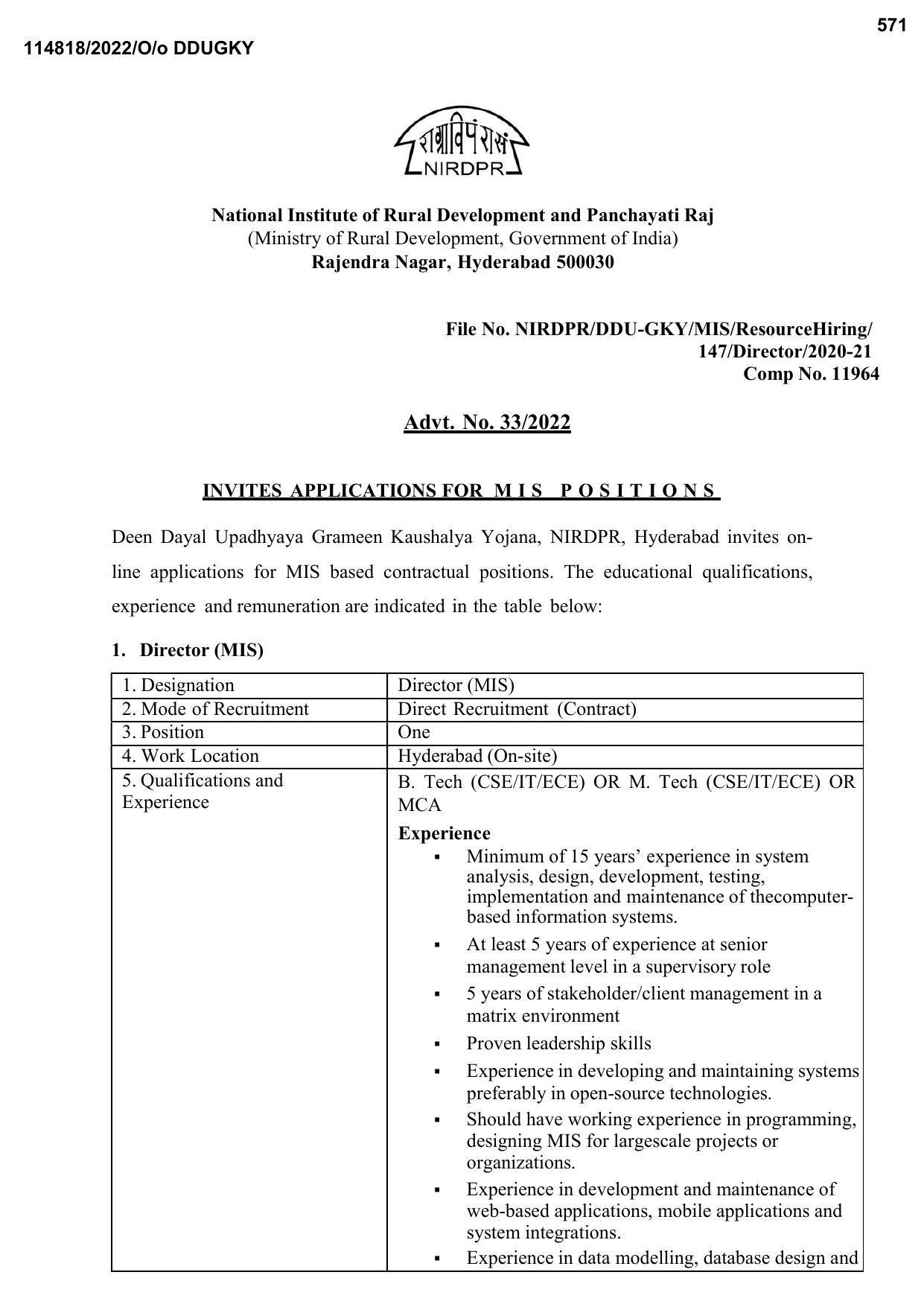 NIRD Invites Application for Developer, PHP Developer, More Vacancies Recruitment 2022 - Page 4