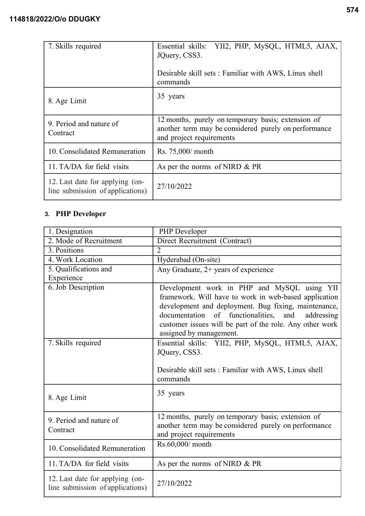 NIRD Invites Application for Developer, PHP Developer, More Vacancies Recruitment 2022 - Page 6