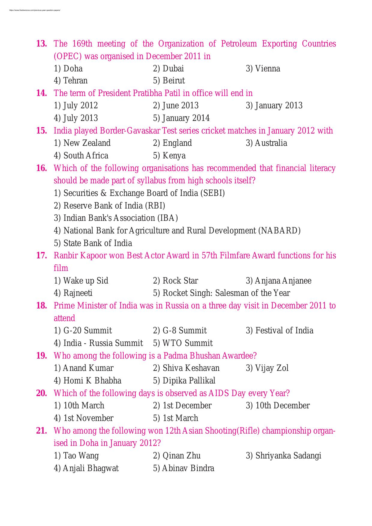 CSPHCL Junior Engineer General Awareness Previous Paper - Page 3