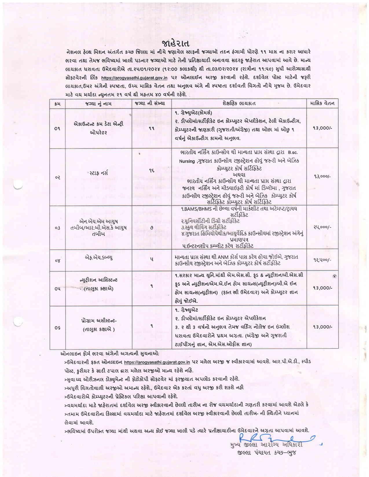 NHM Gujarat Staff Nurse, FHW & Other - 41 Posts - Page 1