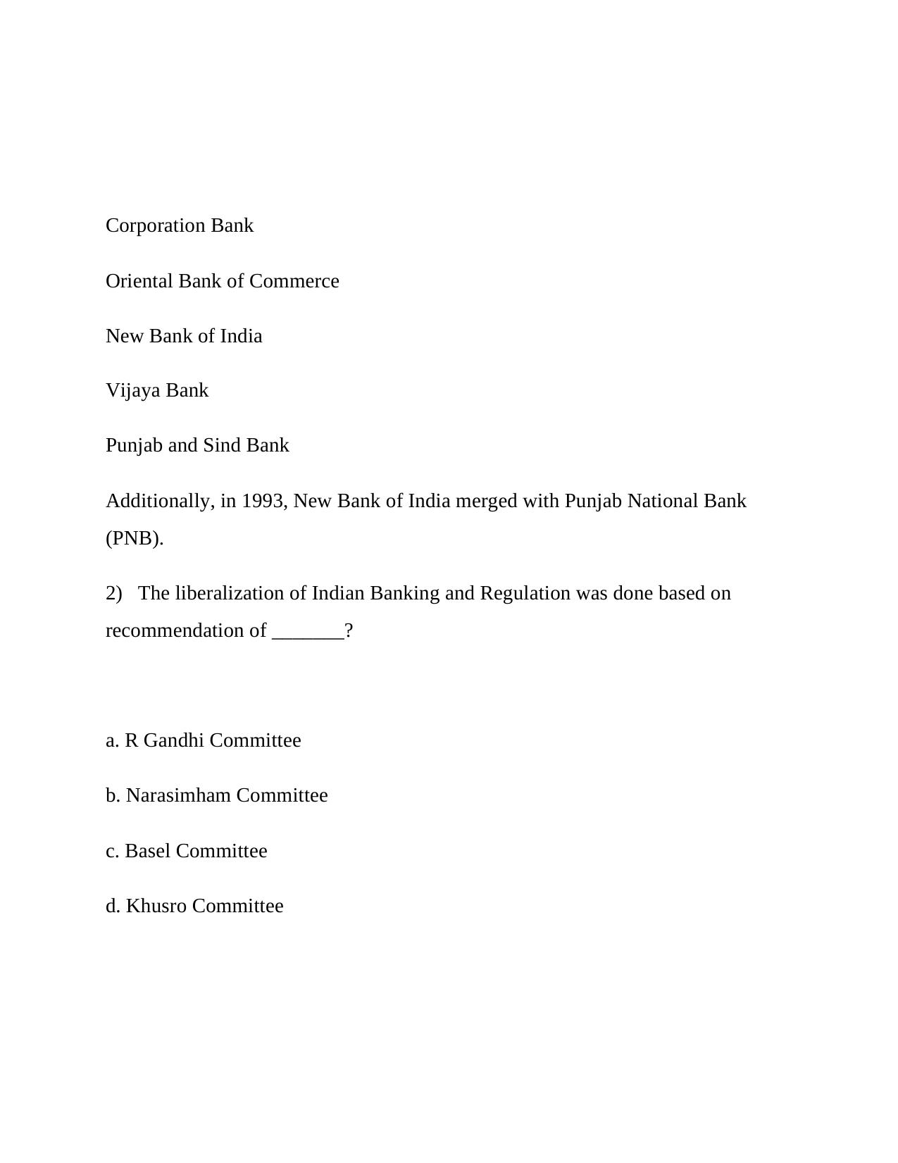 Indian Bank Question Papers: Banking Awareness - Page 2
