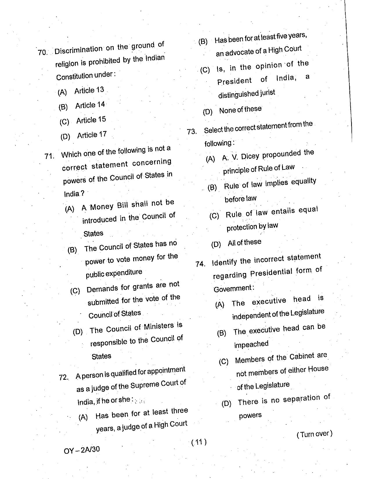 OSSC Junior Clerk Previous Question Papers - Page 11
