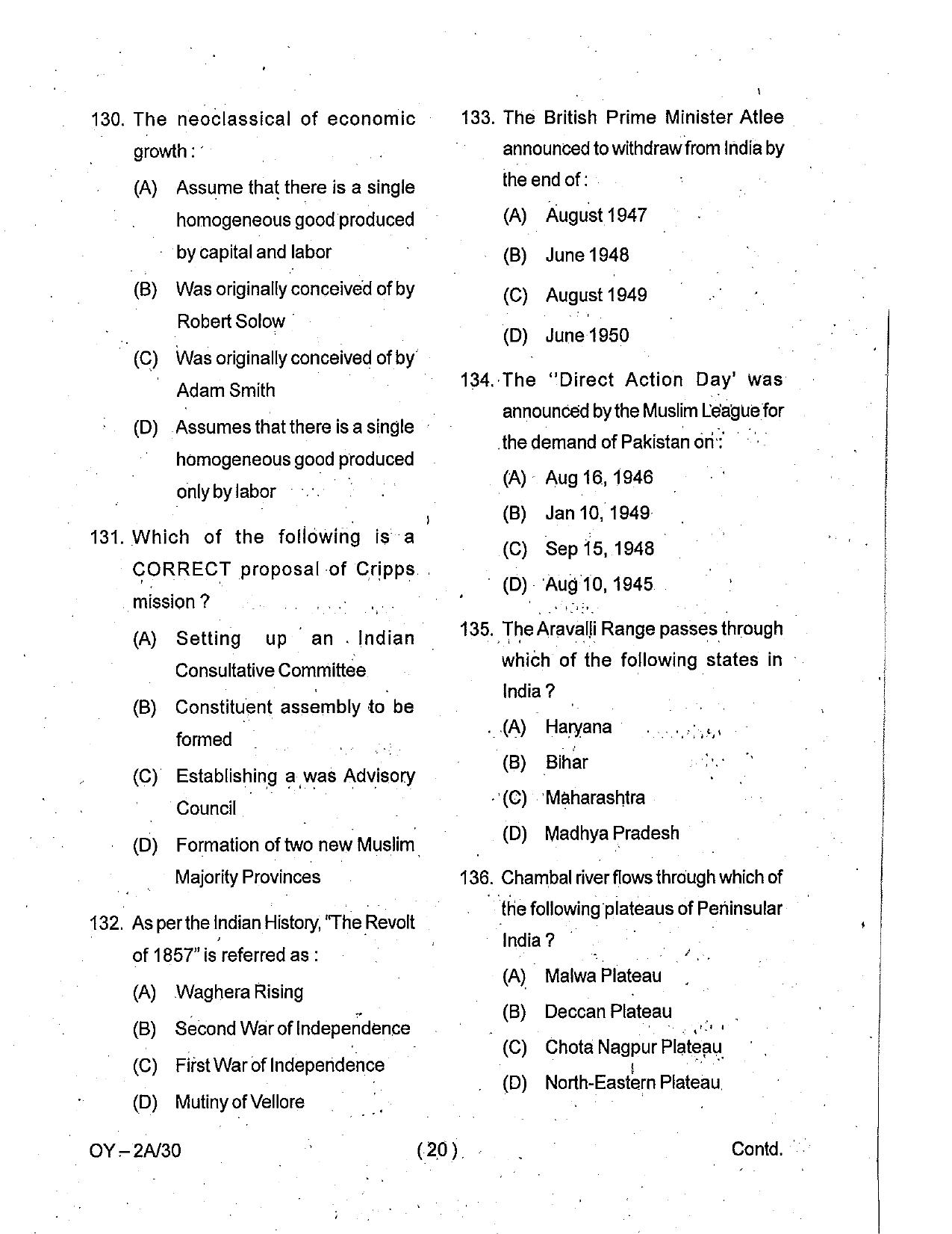 OSSC Junior Clerk Previous Question Papers - Page 20