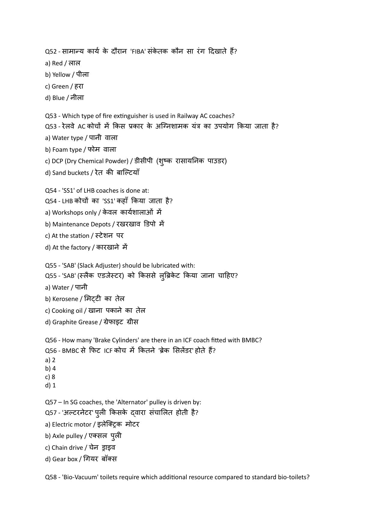 South Western Railway TXR Instructor Level 7 (Shift-1) Question Paper - Page 10