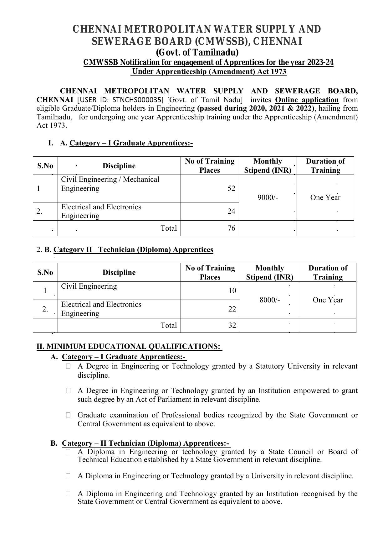 CMWSSB Apprentice Recruitment 2023 - Page 3