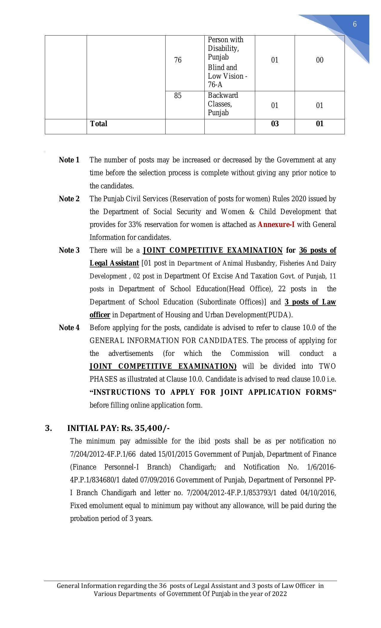 Punjab Public Service Commission Legal Assistant, Law Officer Recruitment 2022 - Page 25