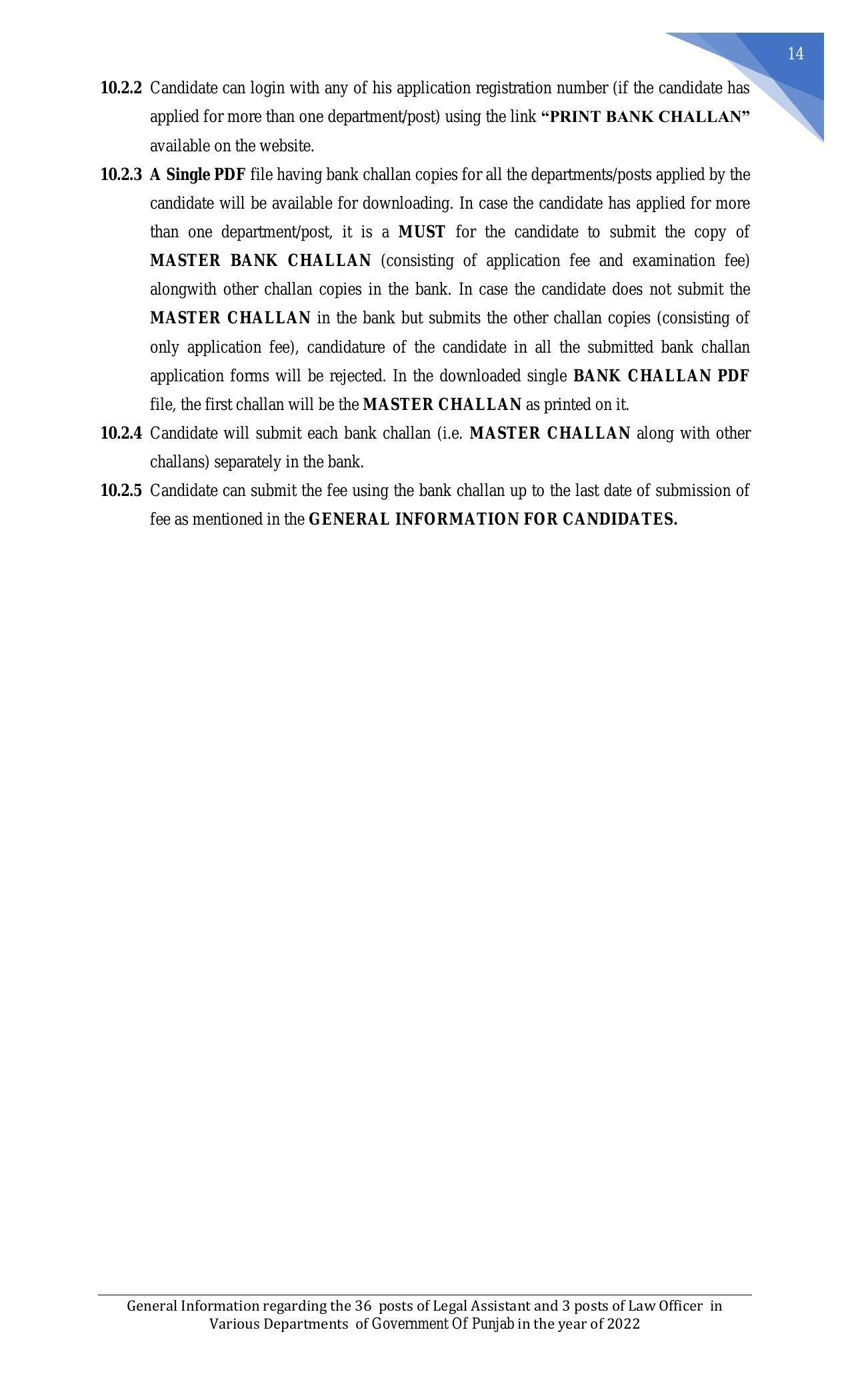 Punjab Public Service Commission Legal Assistant, Law Officer Recruitment 2022 - Page 29