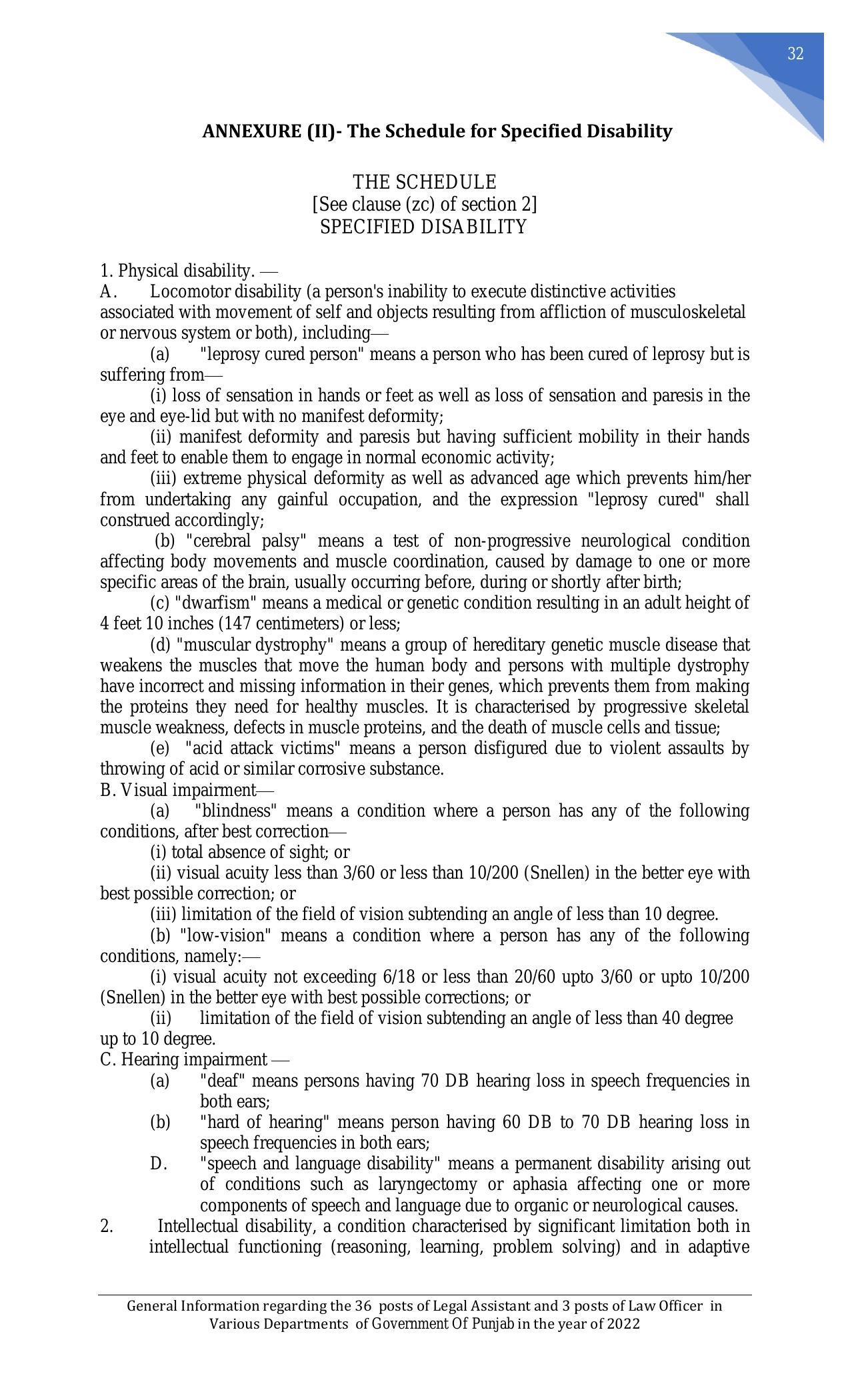 Punjab Public Service Commission Legal Assistant, Law Officer Recruitment 2022 - Page 22