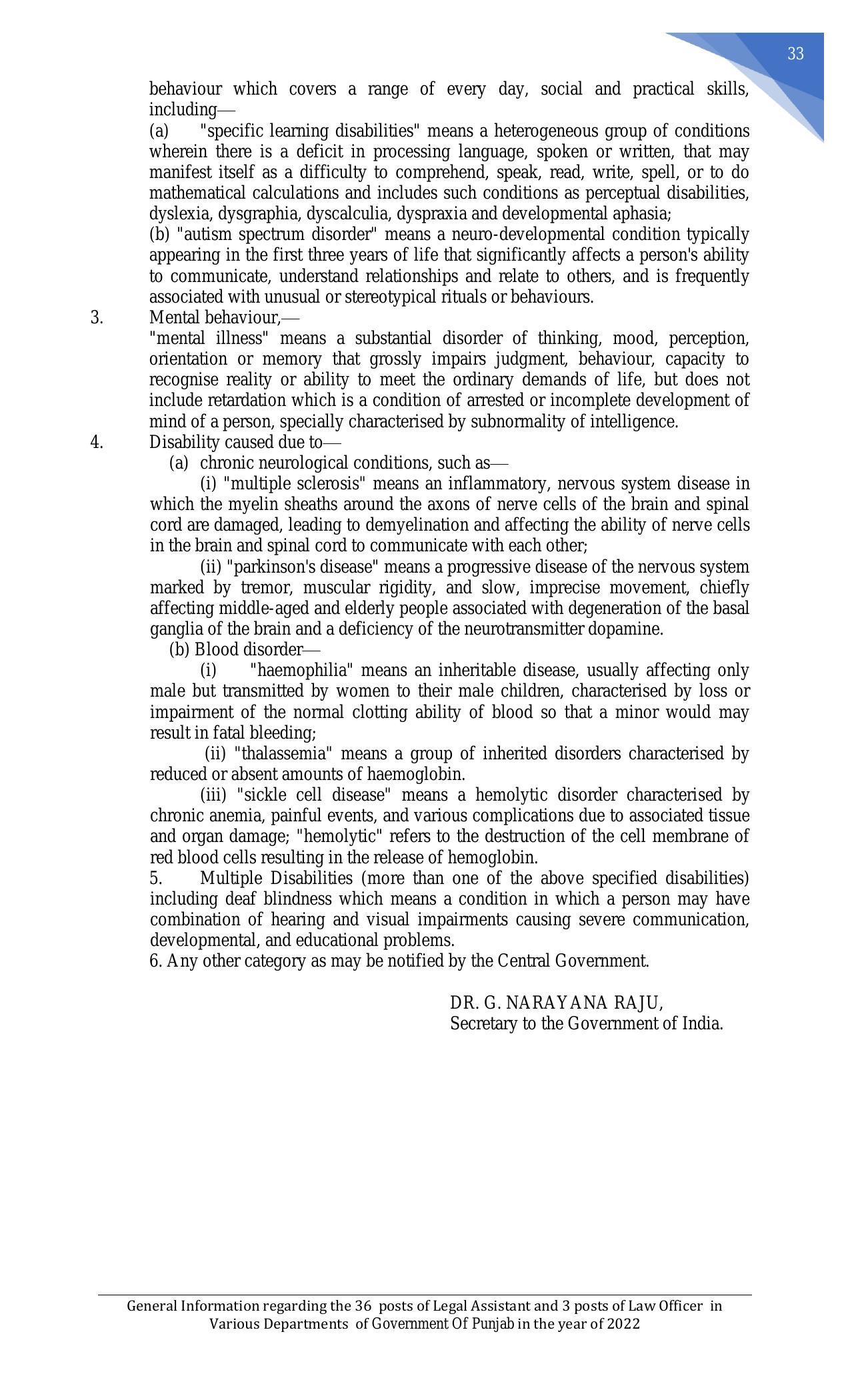 Punjab Public Service Commission Legal Assistant, Law Officer Recruitment 2022 - Page 40