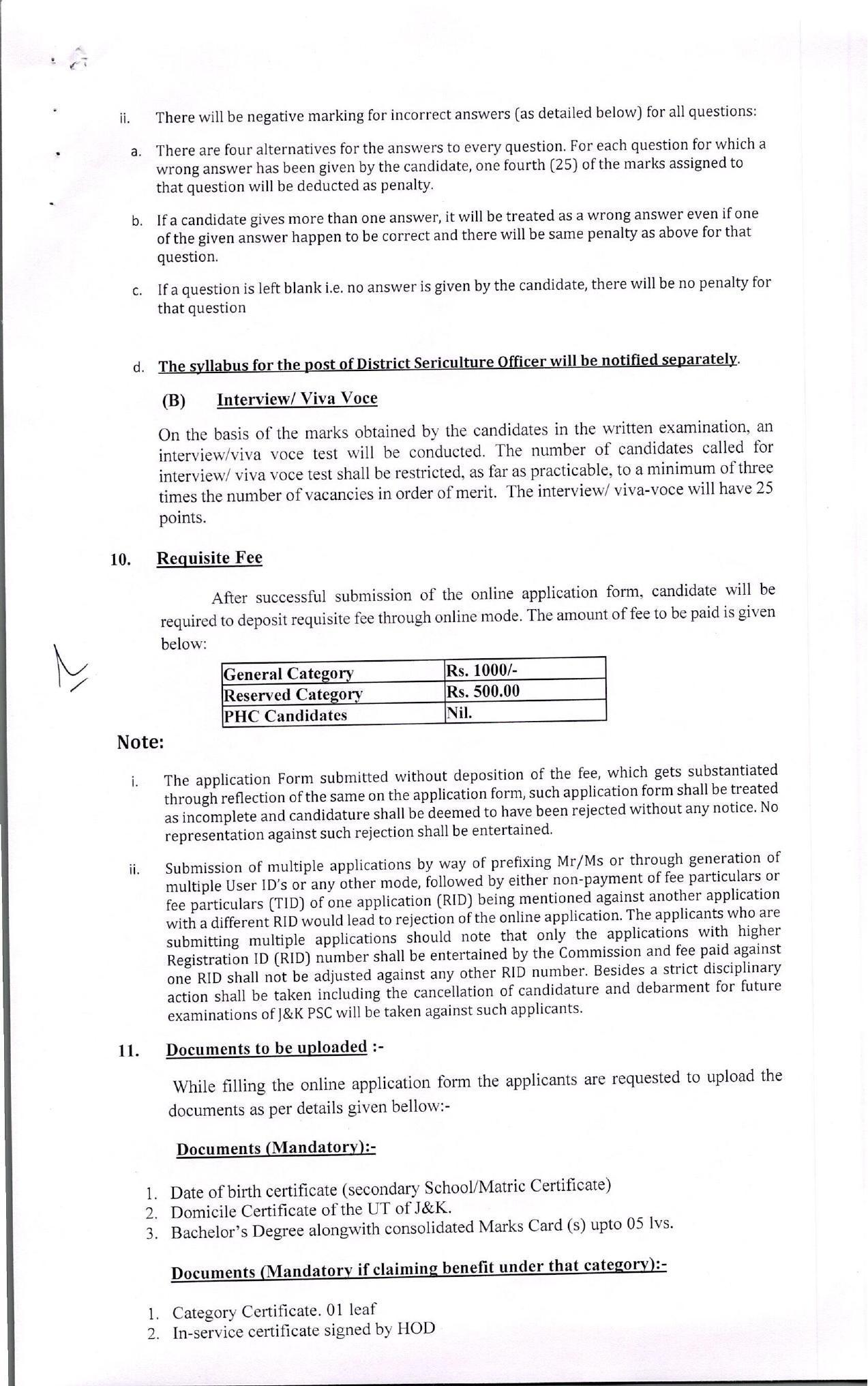 Jammu and Kashmir Public Service Commission (JKPSC) Invites Application for 5 District Sericulture Officer Recruitment 2023 - Page 5