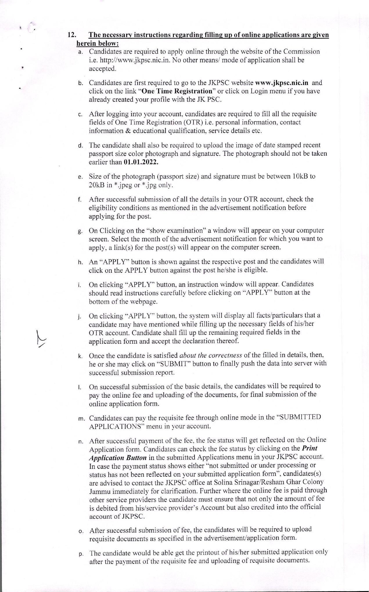 Jammu and Kashmir Public Service Commission (JKPSC) Invites Application for 5 District Sericulture Officer Recruitment 2023 - Page 4