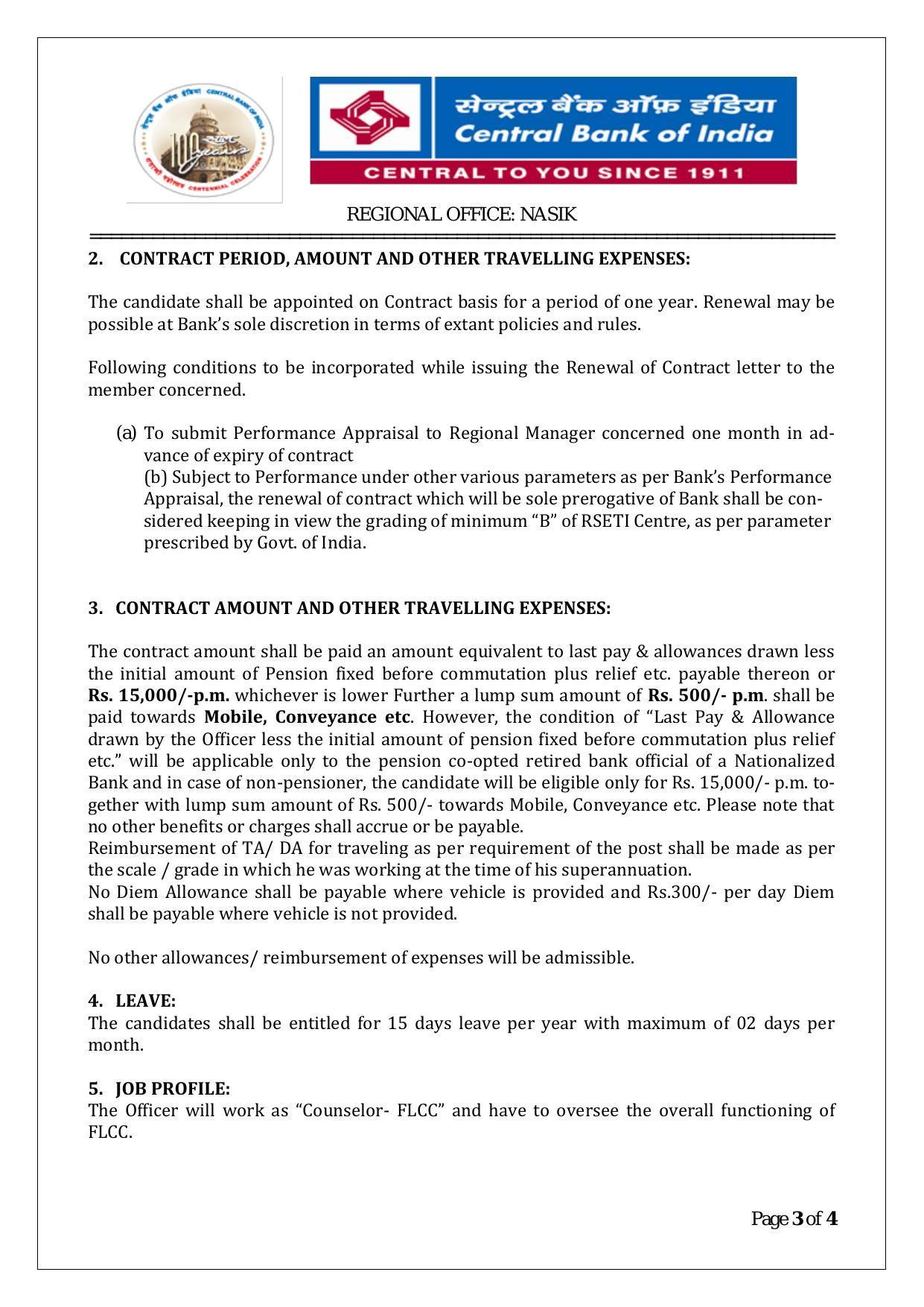 Central Bank of India Dhule Invites Application for FLCC Counselor Recruitment 2022 - Page 2