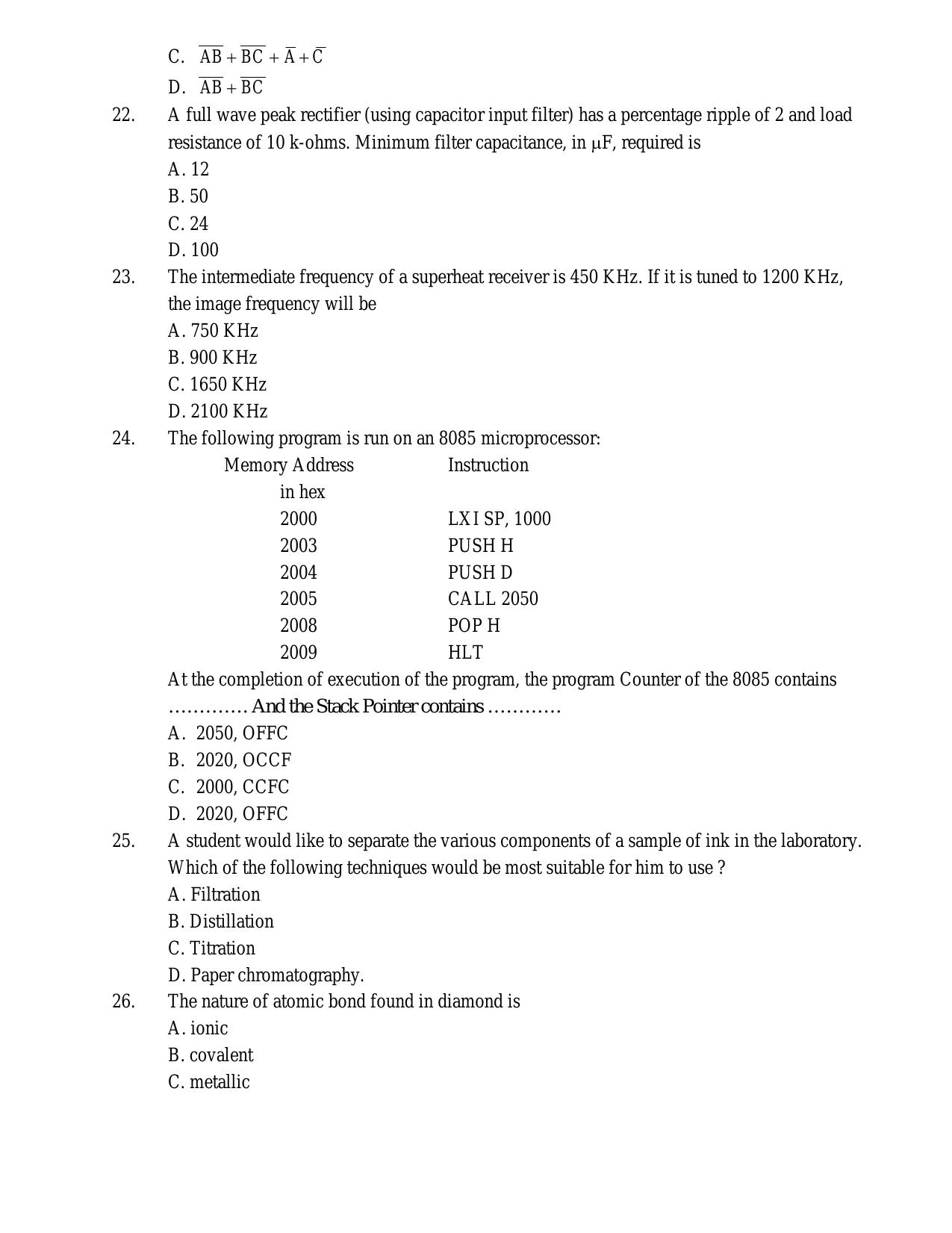CSPHCL JE Electronics Previous Year Paper - Page 6
