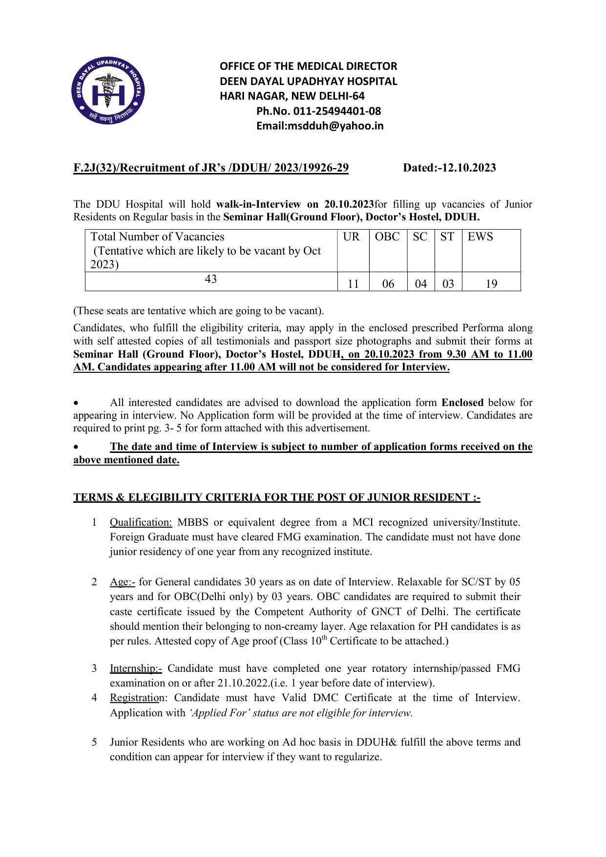 DDUH Junior Resident Recruitment 2023 - Page 3