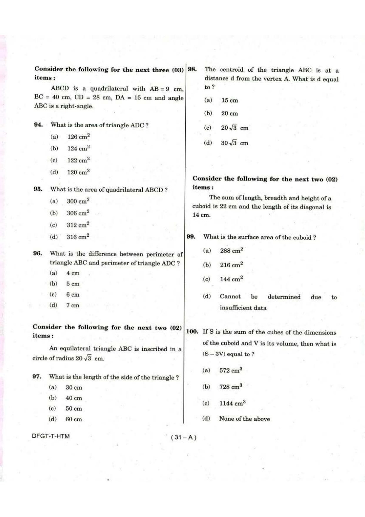 To Download Arunachal Pradesh Police Constable Elementary Mathematics Model Papers - Page 31