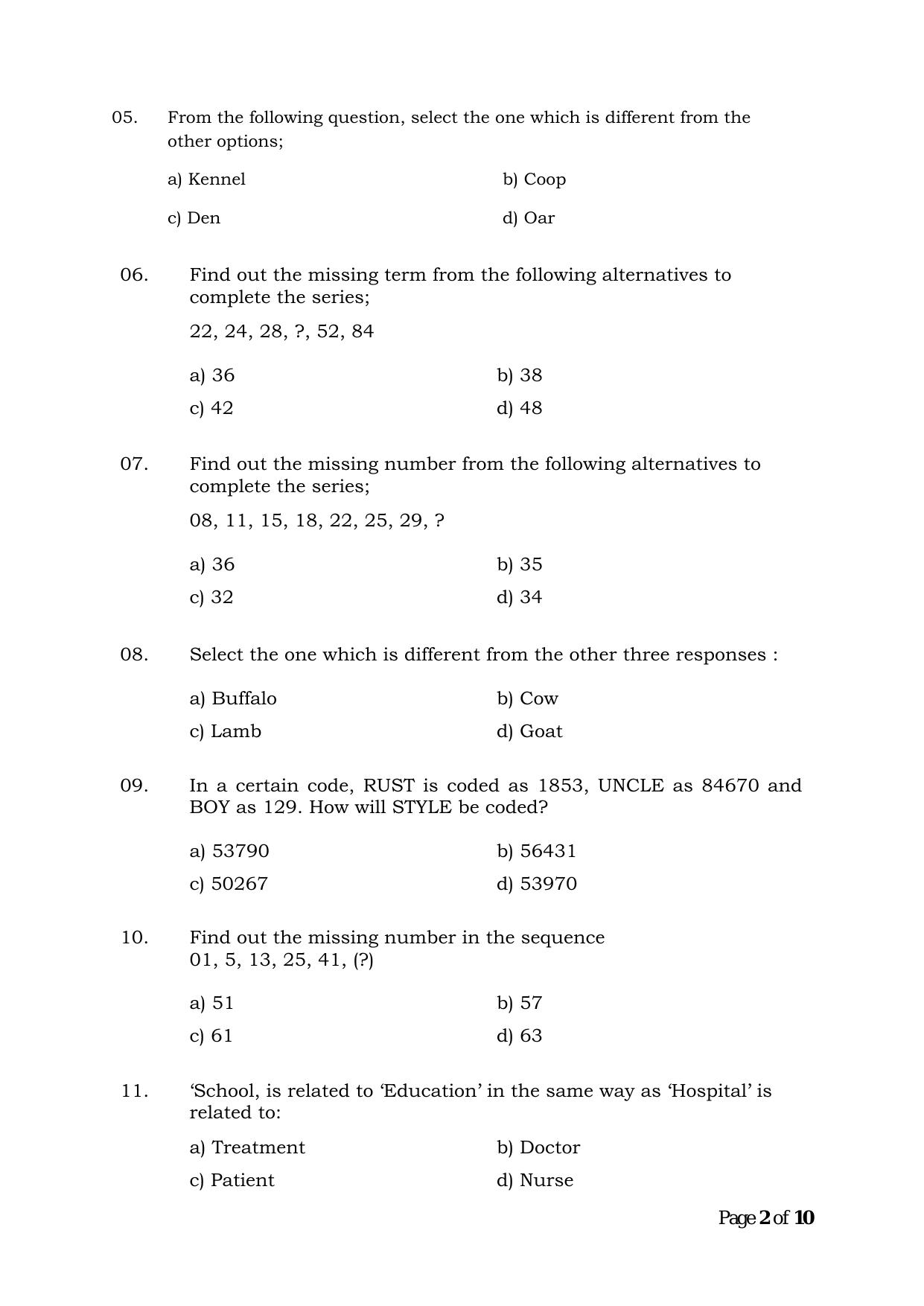 Question Paper of Office Assistant Gr. III (Advertisement No. 3/2023) - Page 2