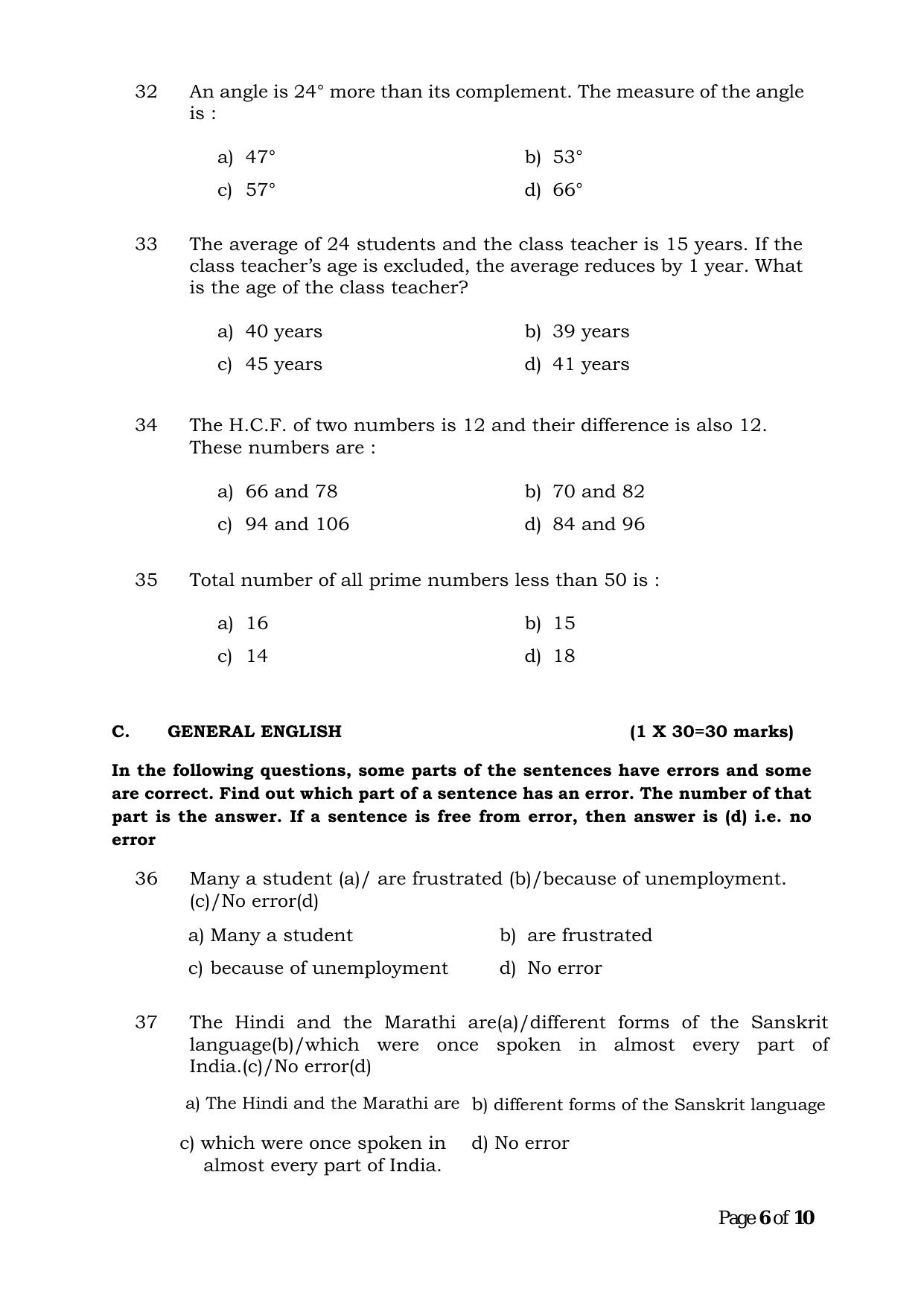 Question Paper of Office Assistant Gr. III (Advertisement No. 3/2023) - Page 6