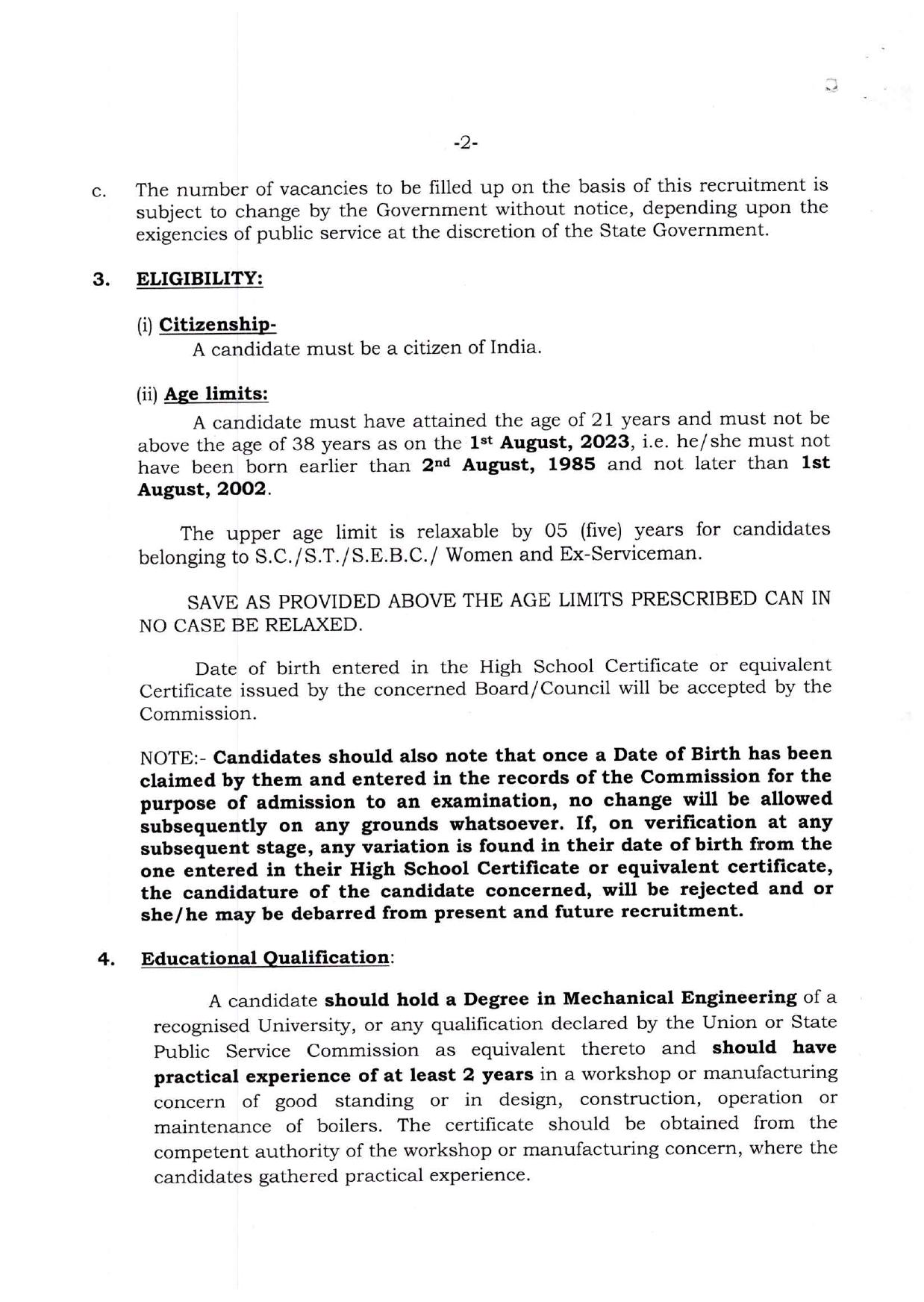 Odisha Public Service Commission Invites Application for 9 Assistant Director Recruitment 2023 - Page 2