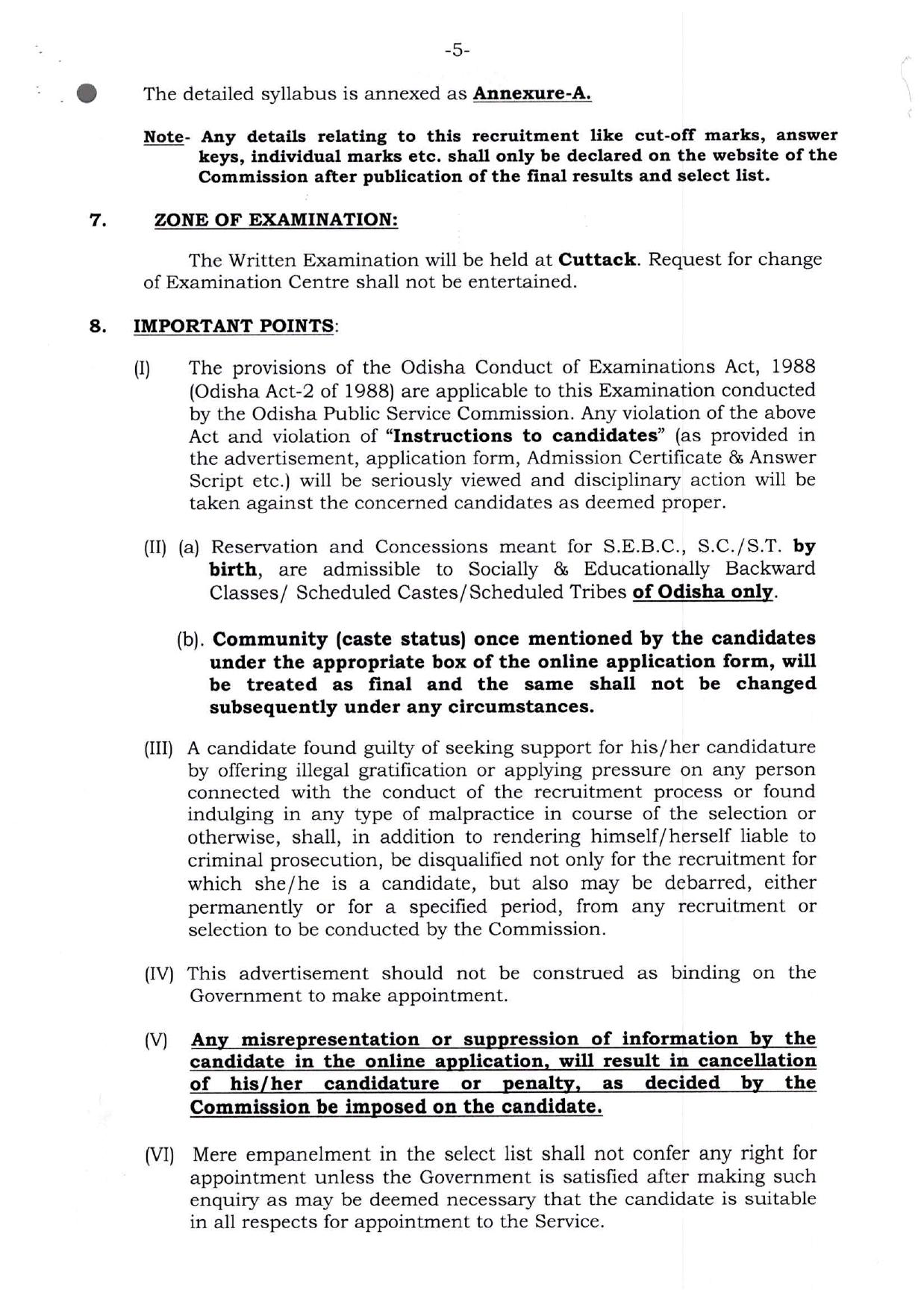 Odisha Public Service Commission Invites Application for 9 Assistant Director Recruitment 2023 - Page 7