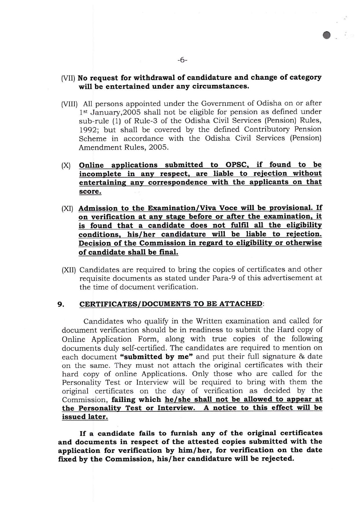 Odisha Public Service Commission Invites Application for 9 Assistant Director Recruitment 2023 - Page 9