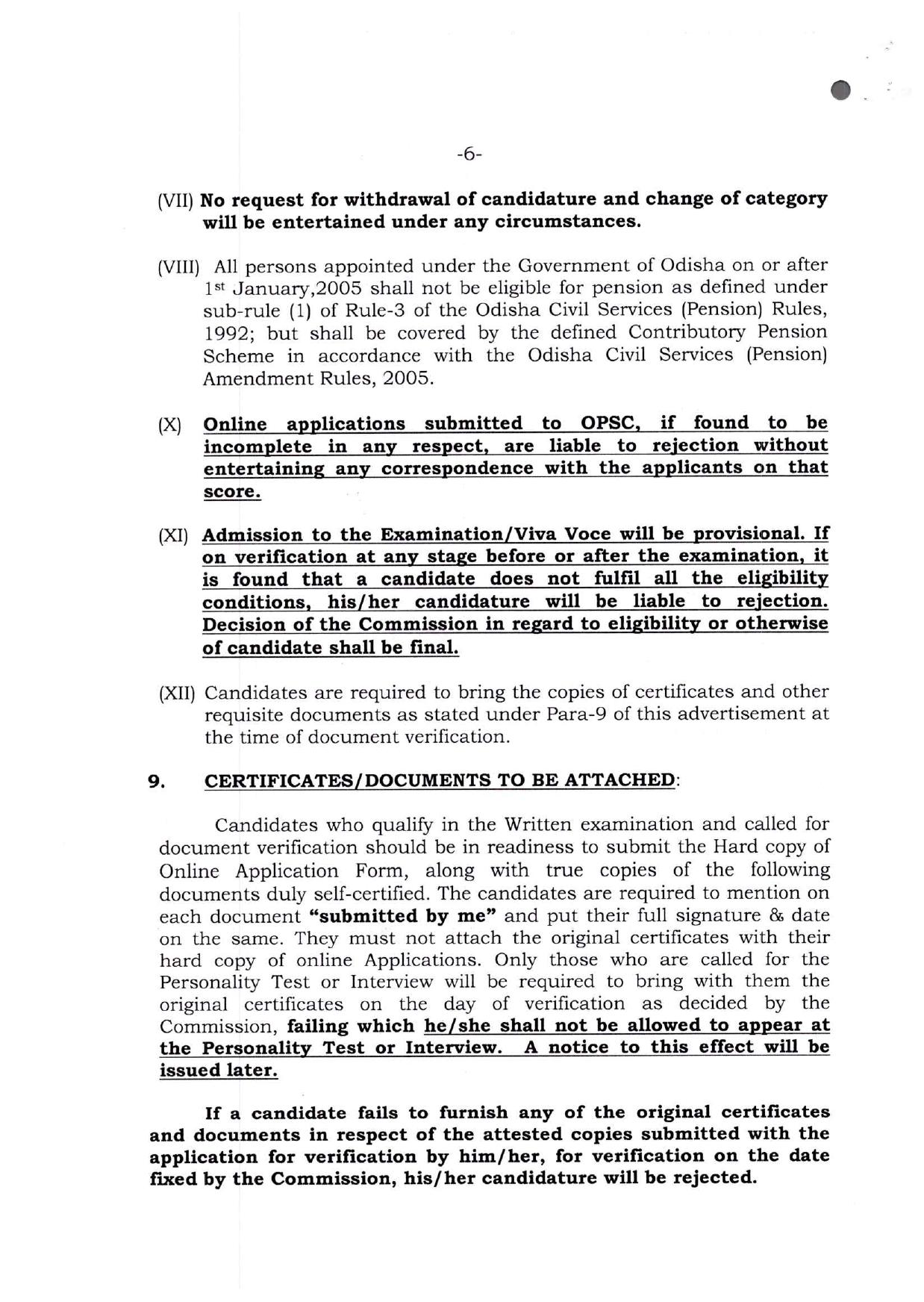 Odisha Public Service Commission Invites Application for 9 Assistant Director Recruitment 2023 - Page 9