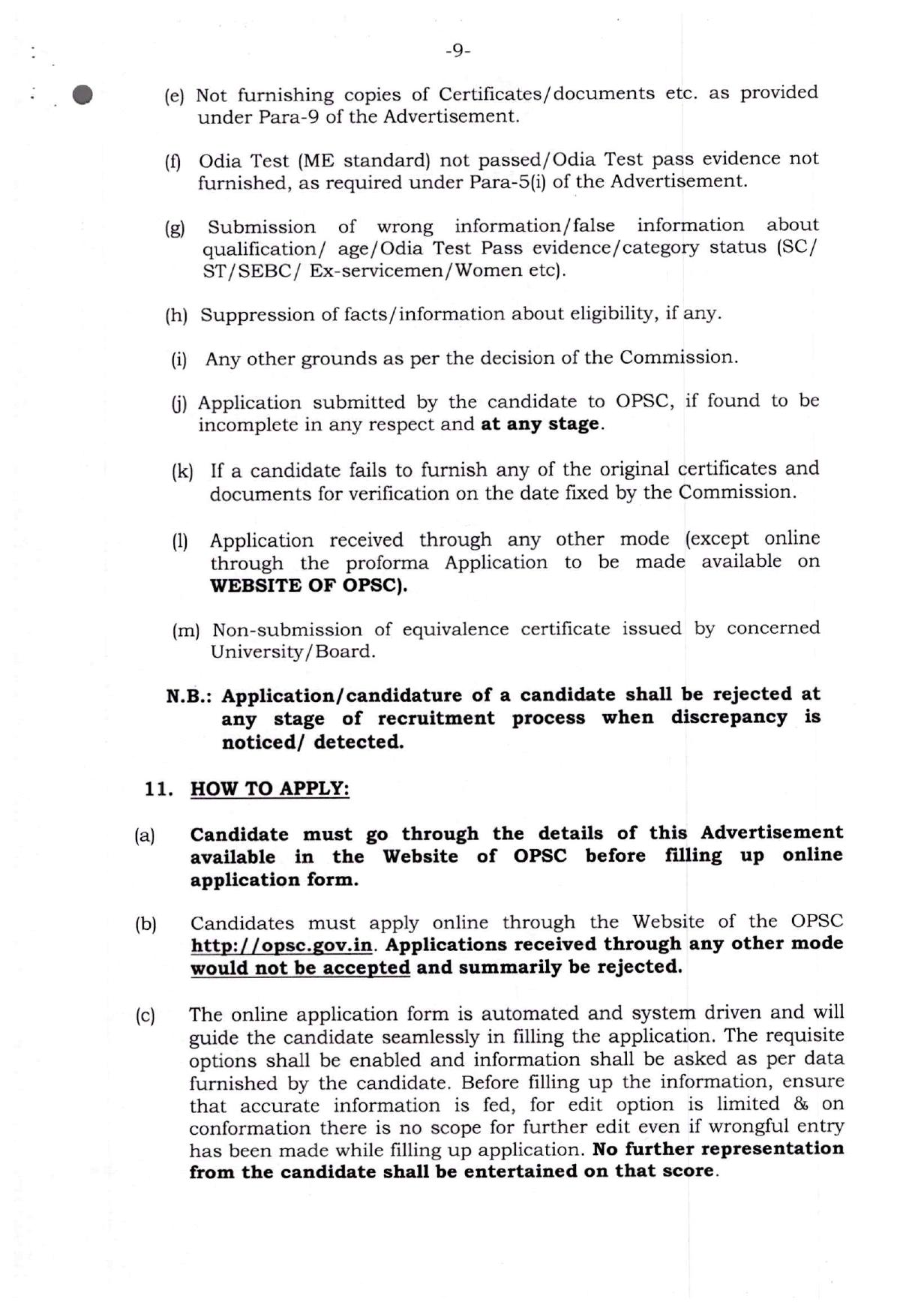 Odisha Public Service Commission Invites Application for 9 Assistant Director Recruitment 2023 - Page 3