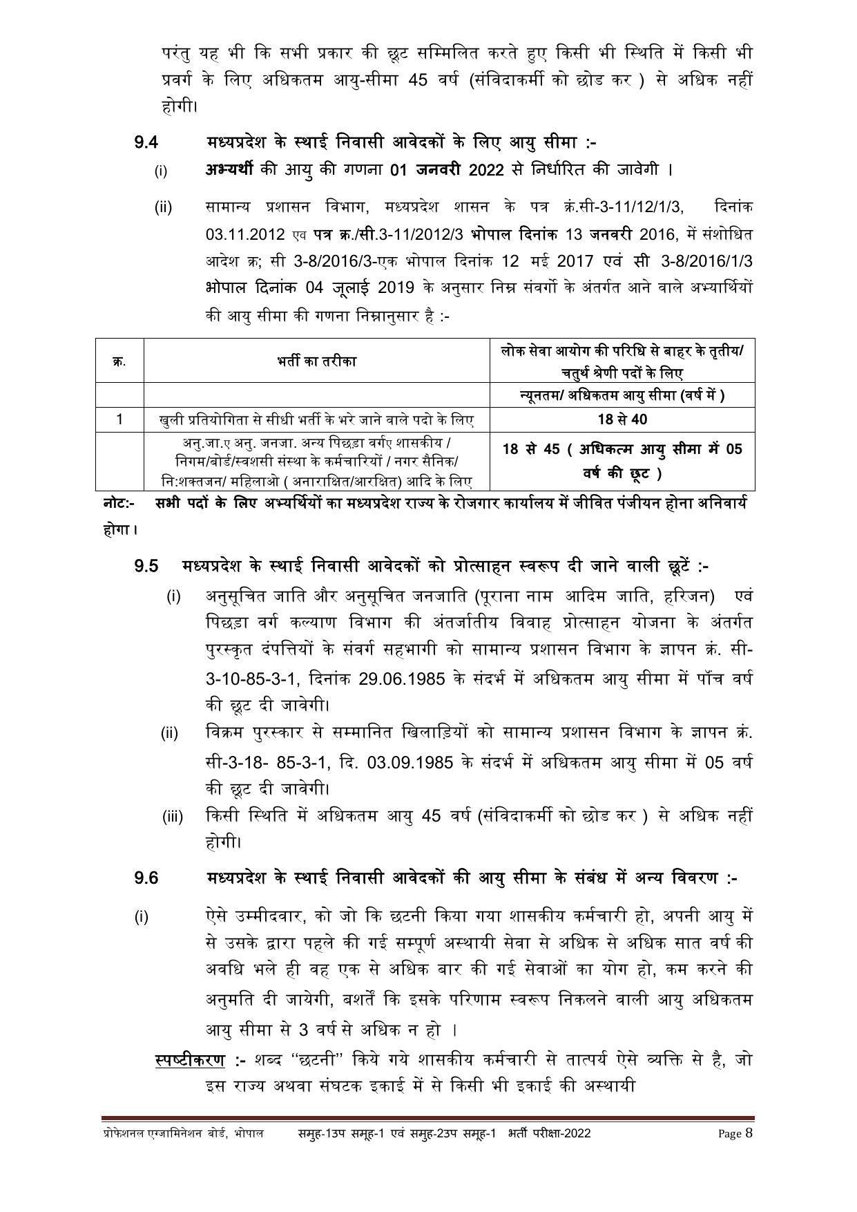 MPPEB Group-I Sub Group-I & Group-II Sub Group-I Recruitment 2022 - Page 50