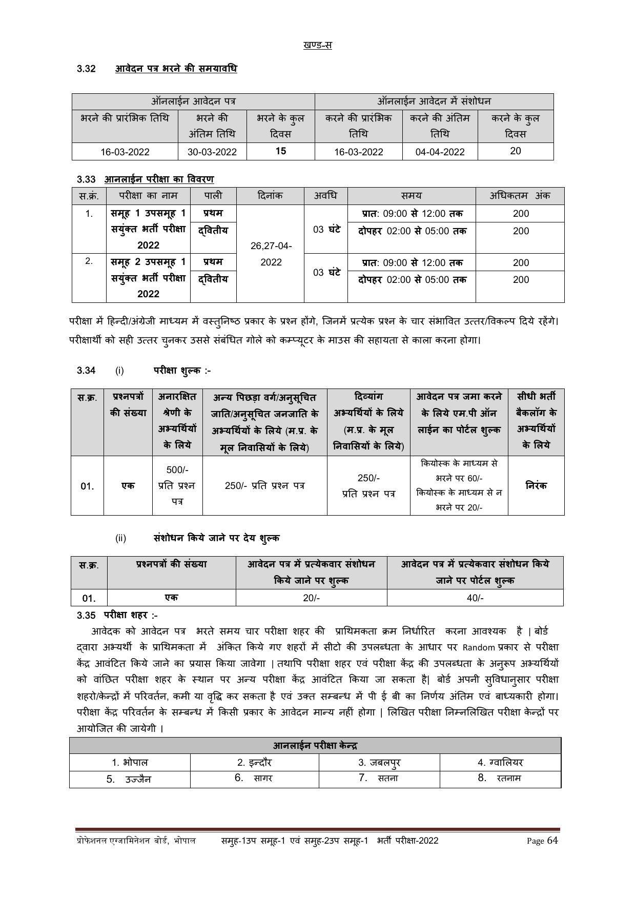 MPPEB Group-I Sub Group-I & Group-II Sub Group-I Recruitment 2022 - Page 25