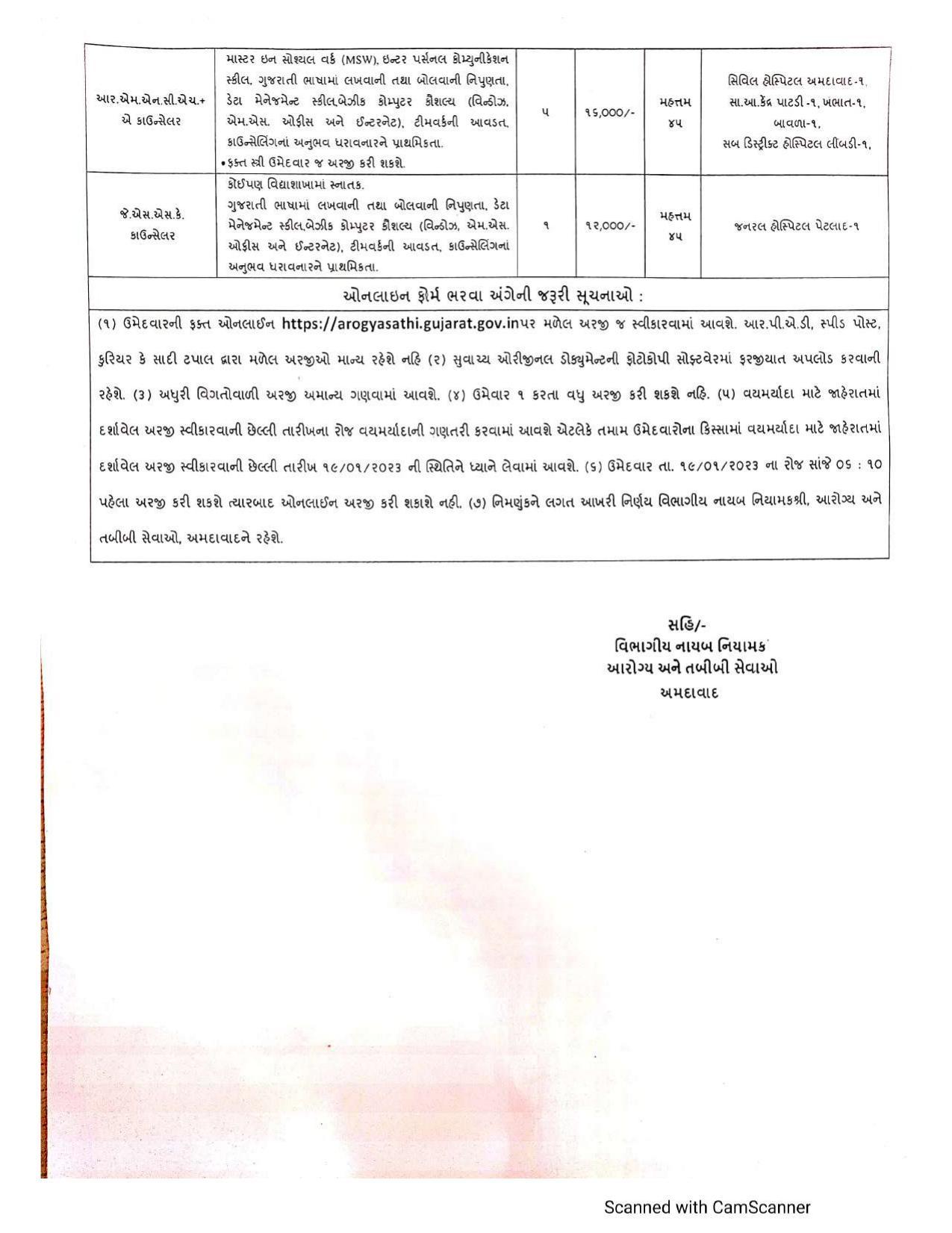 Health and Family Welfare Department Gujarat Invites Application for Regional Deputy Director Recruitment 2023 - Page 1