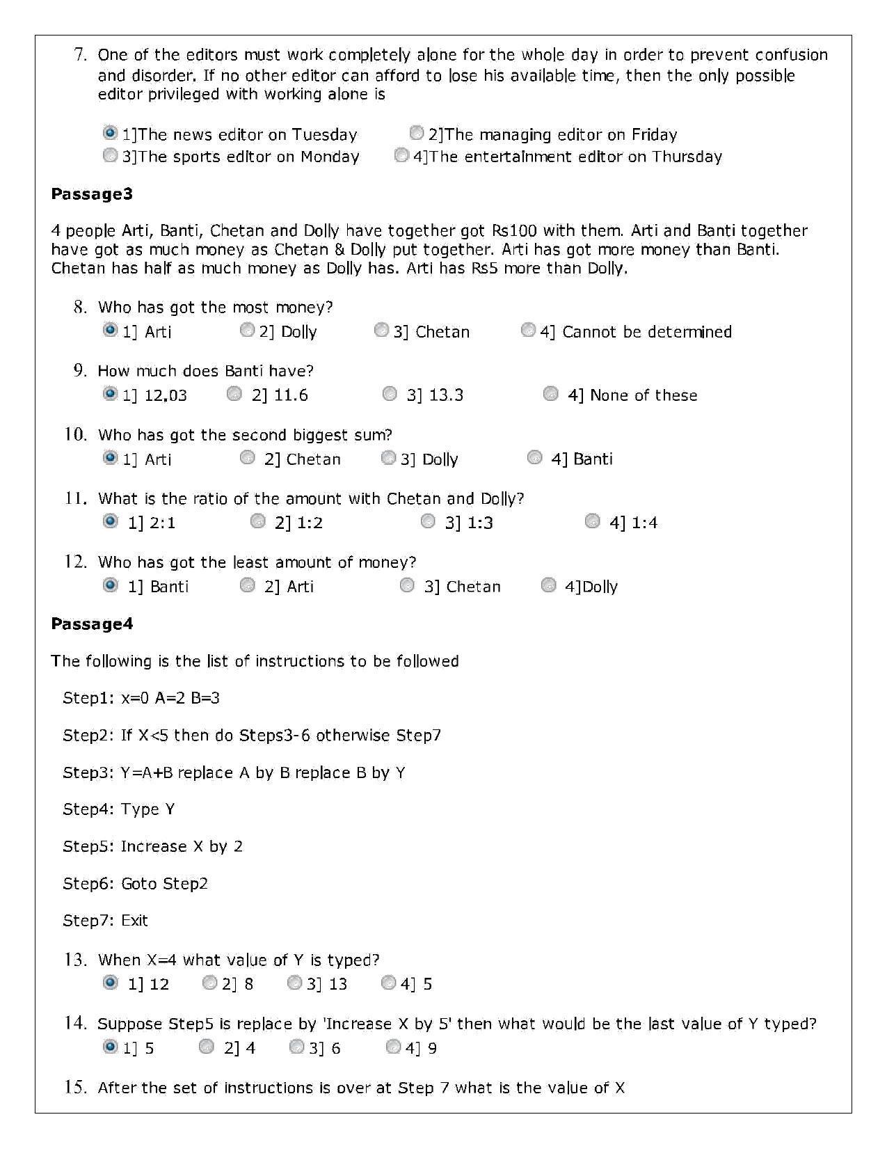 LUVAS Sample Papers - Reasoning - Page 1