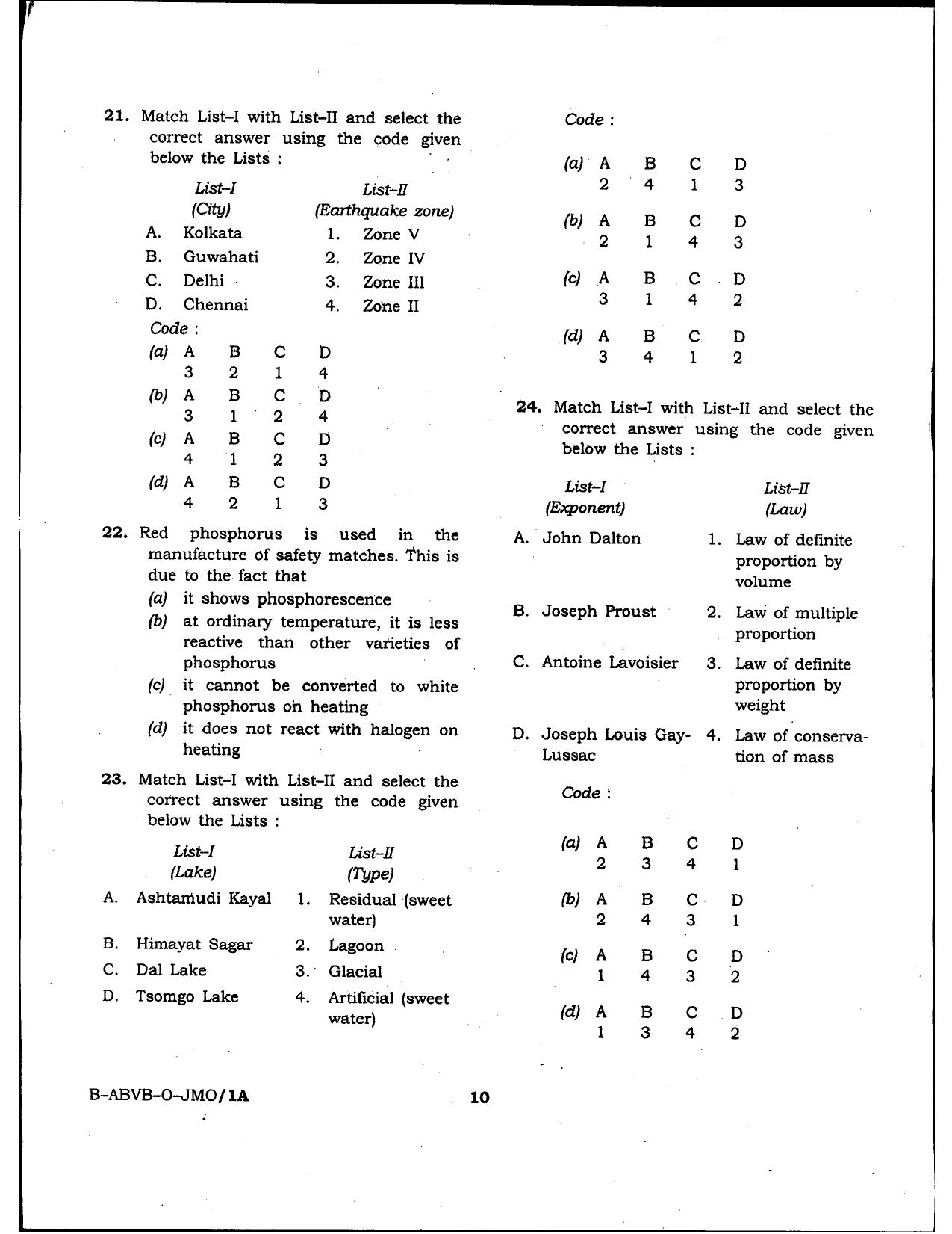 Indian Bank Security Guard Previous Papers: General Knowledge - Page 10
