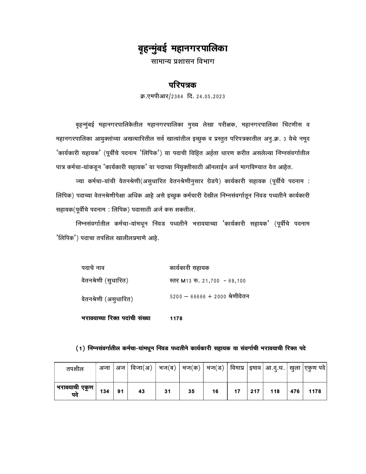 MCGM Executive Assistant Recruitment 2023 - Page 2