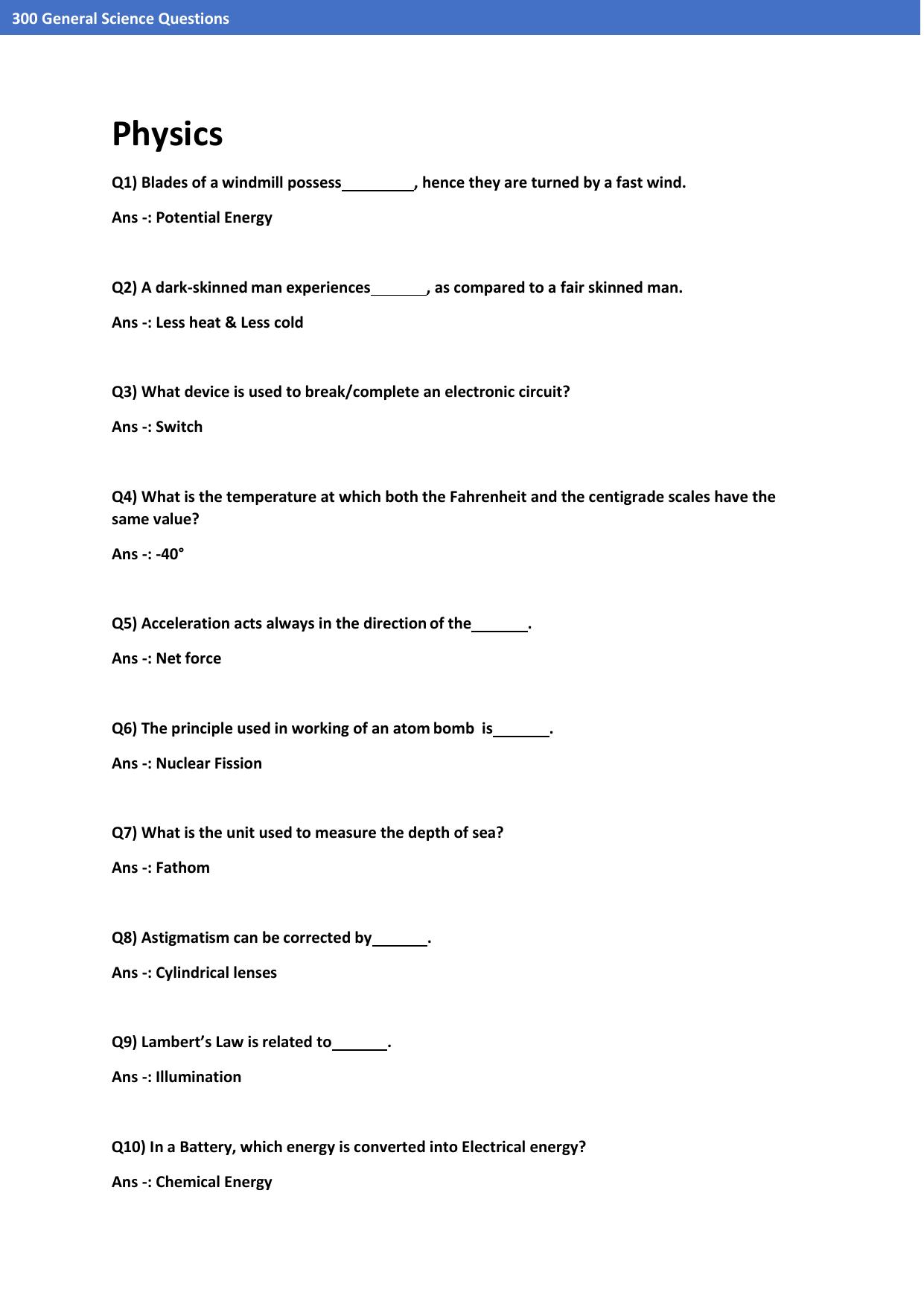 Jammu Kashmir Accounts Assistant Previous Papers for Science - Page 1