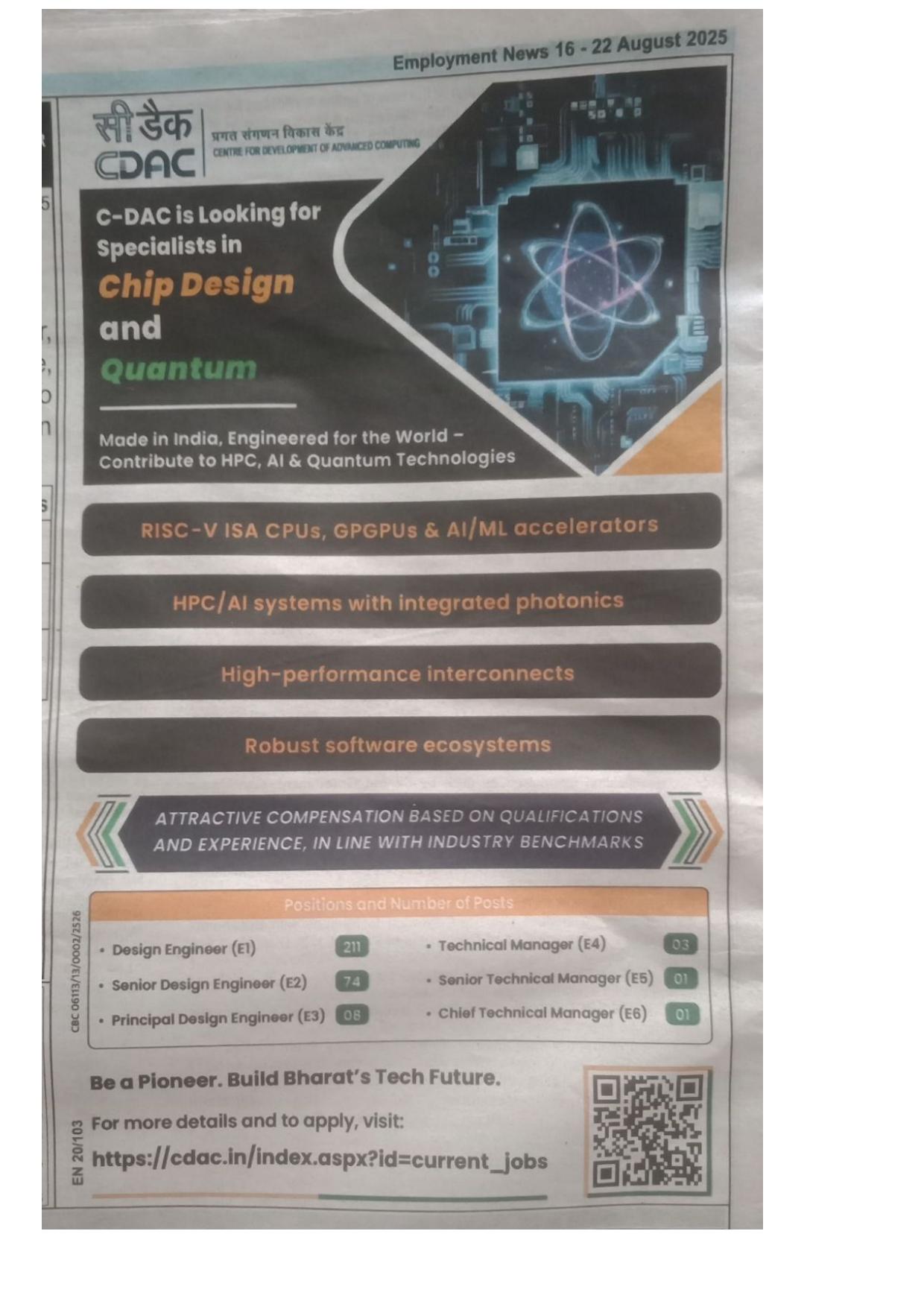 C-DAC 298 Design Engineer and Various Posts Recruitment 2025 - Page 1