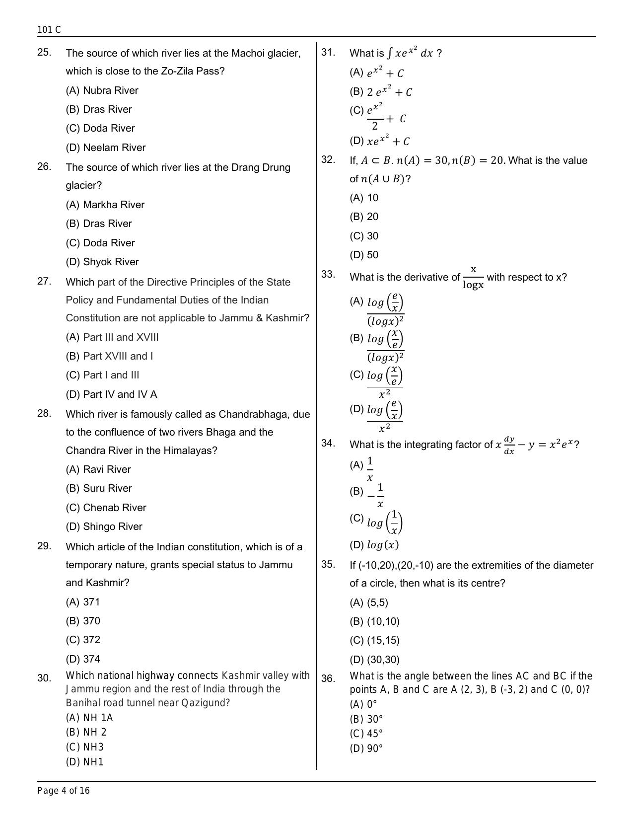 Jammu Kashmir Accounts Assistant Question Papers for General Economics - Page 3