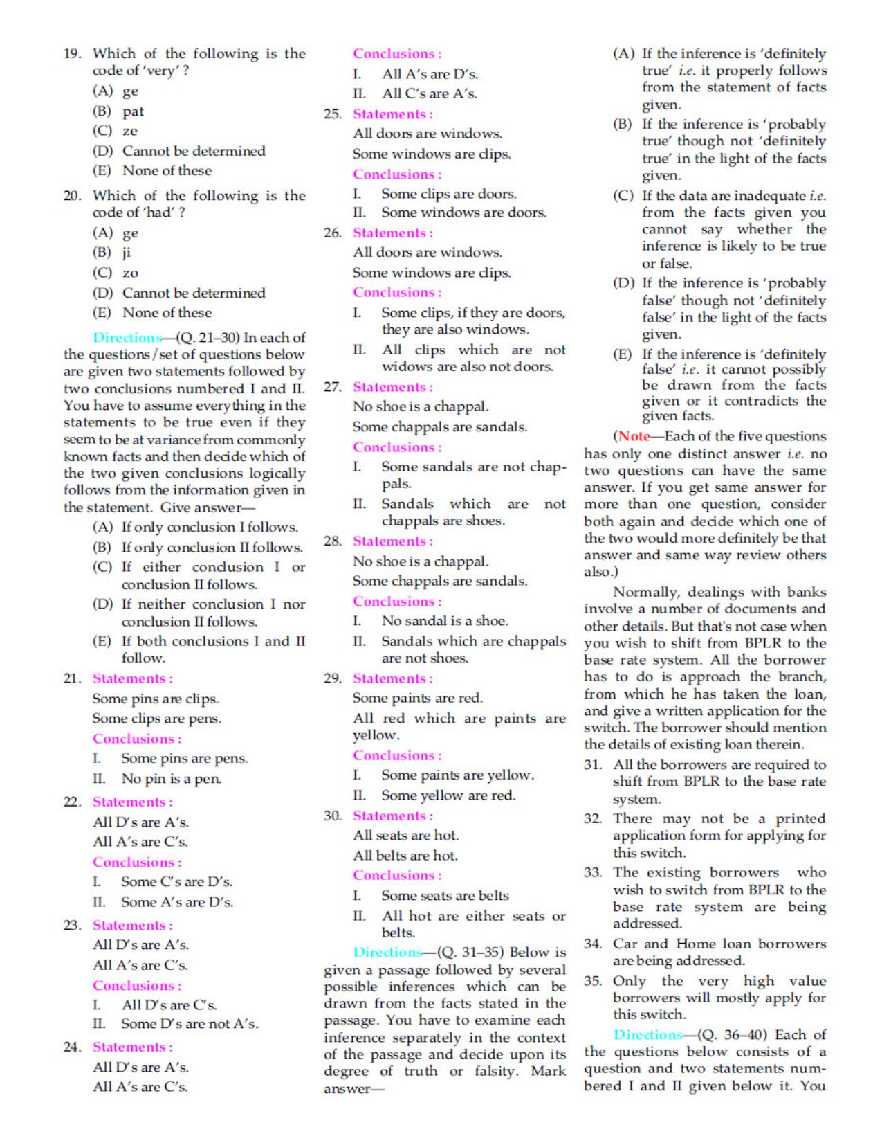 BSMFC Recovery Agent Previous Question Papers PDF for Reasoning - Page 2