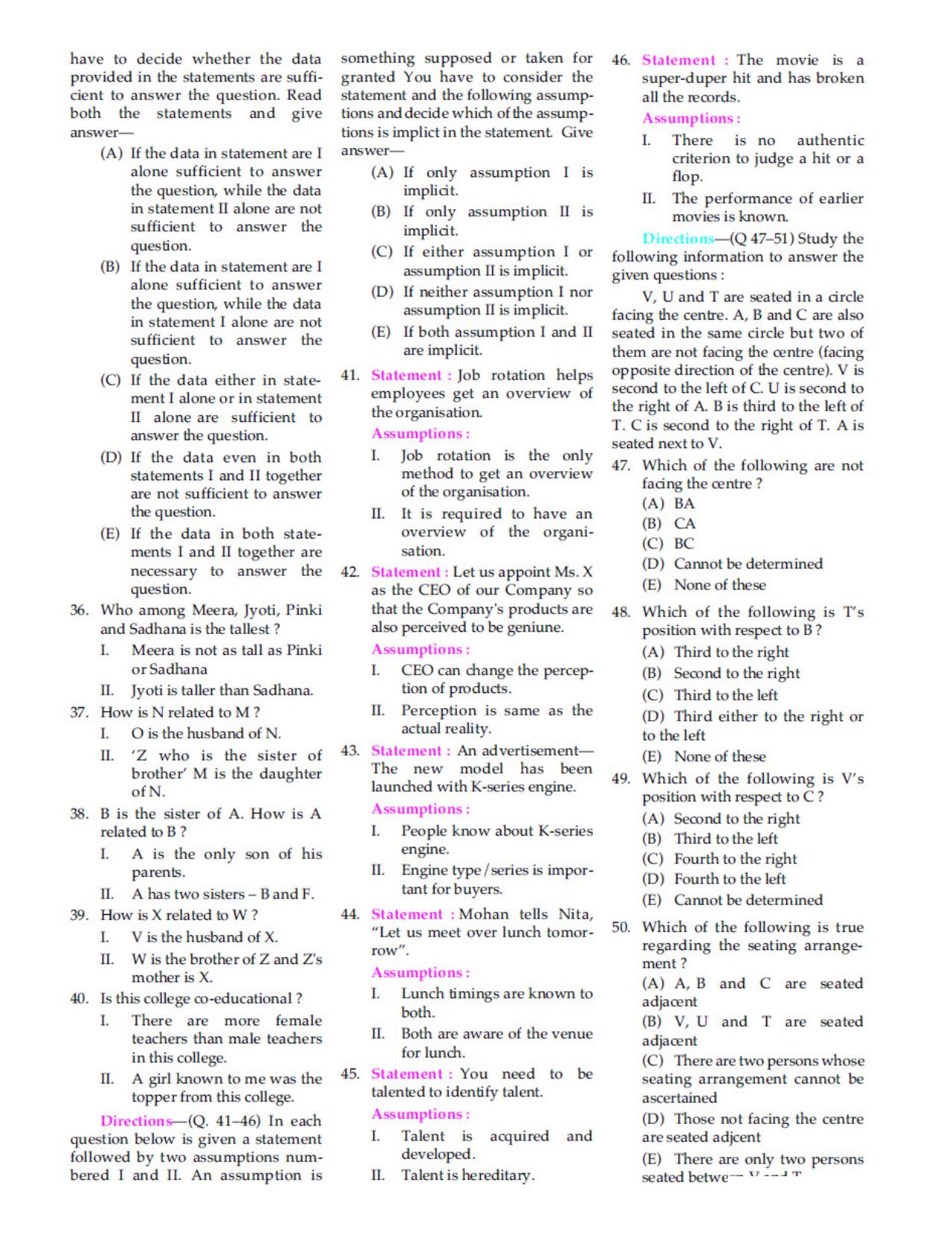 BSMFC Recovery Agent Previous Question Papers PDF for Reasoning - Page 3