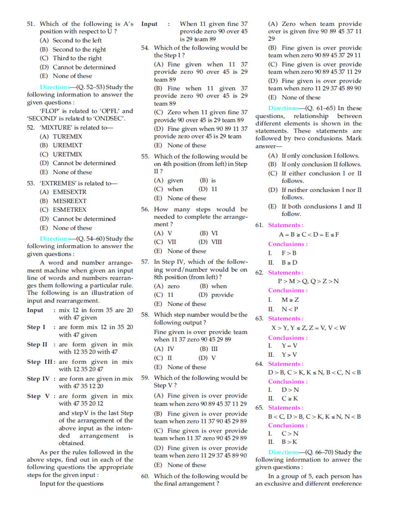 BSMFC Recovery Agent Previous Question Papers PDF for Reasoning - Page 4