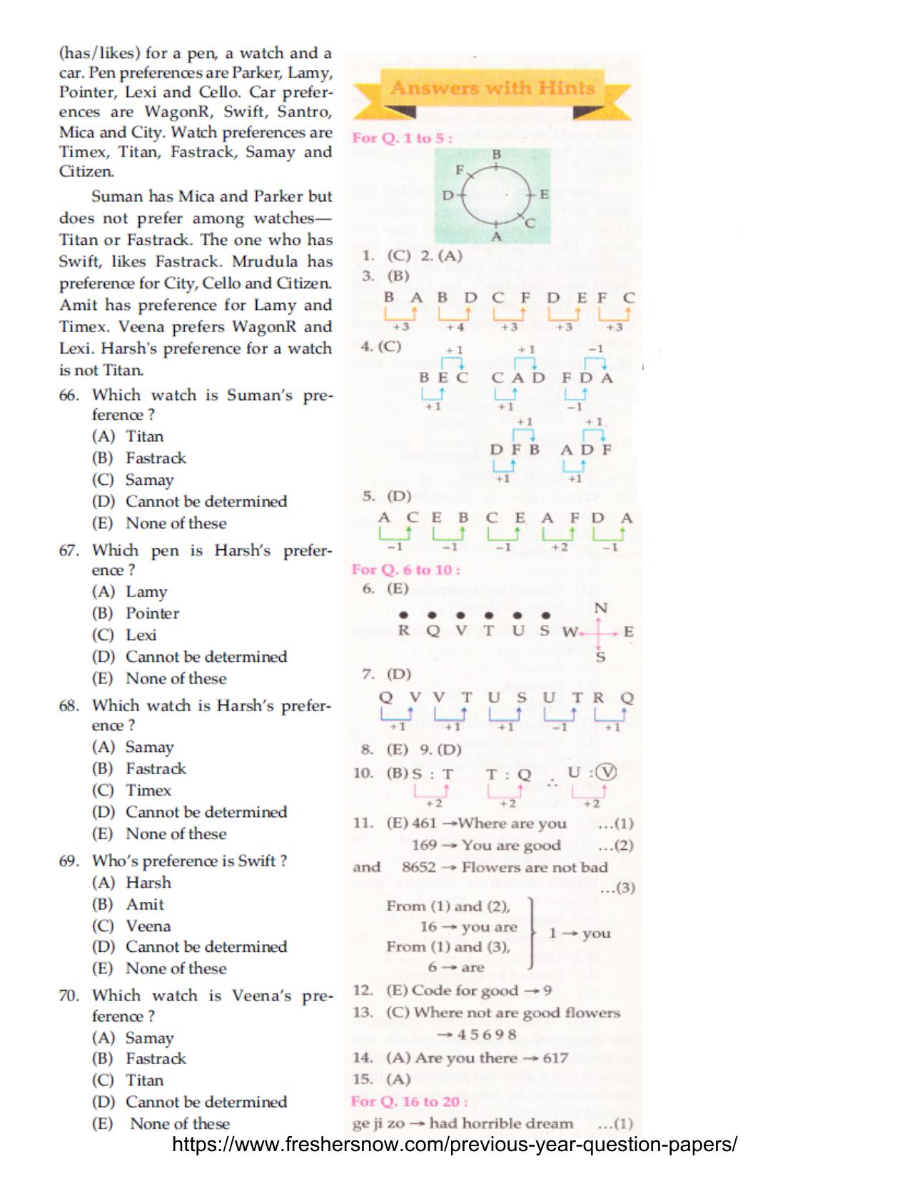 BSMFC Recovery Agent Previous Question Papers PDF for Reasoning - Page 5