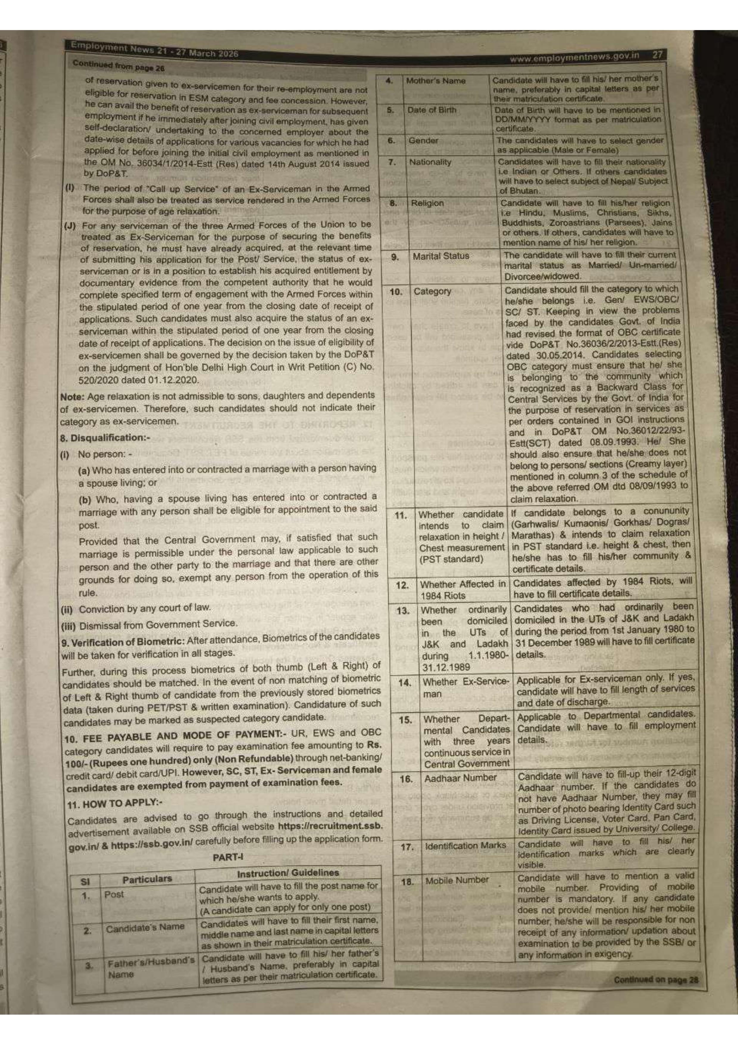 SSB Constable Recruitment 2026 for 827 Tradesman & Driver Posts - Apply Online @ recruitment.ssb.gov.in - Page 3