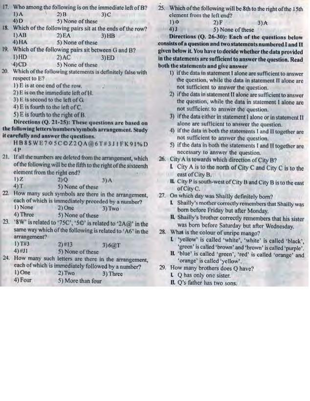 Delhi High Court Junior Judicial Assistant Reasoning Previous Question Paper - Page 2