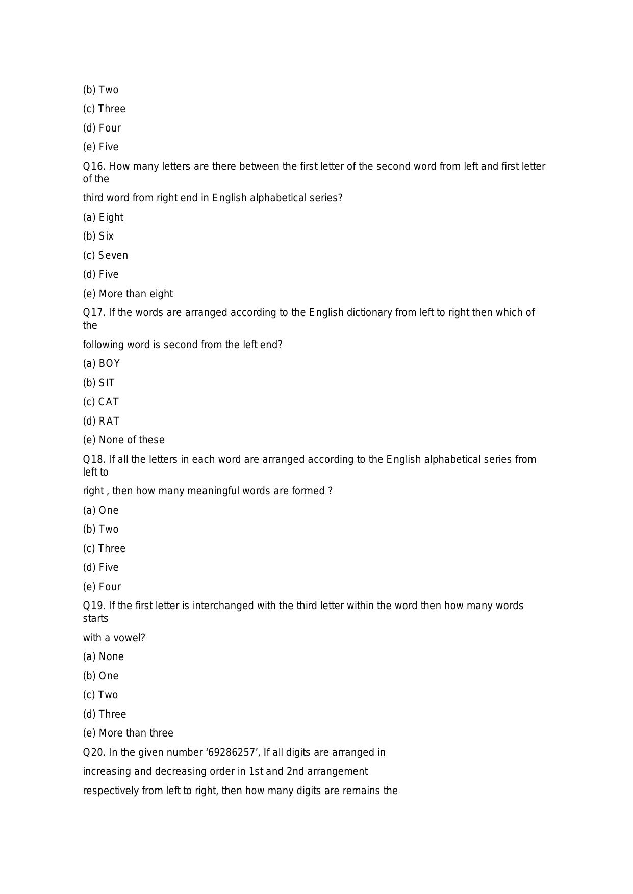 RBI Assistant 2020 - Memory Based Questions - Page 4