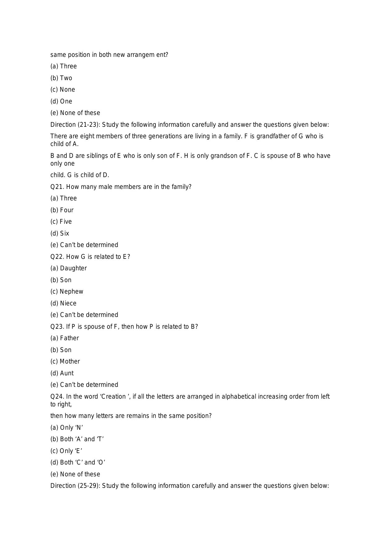 RBI Assistant 2020 - Memory Based Questions - Page 5