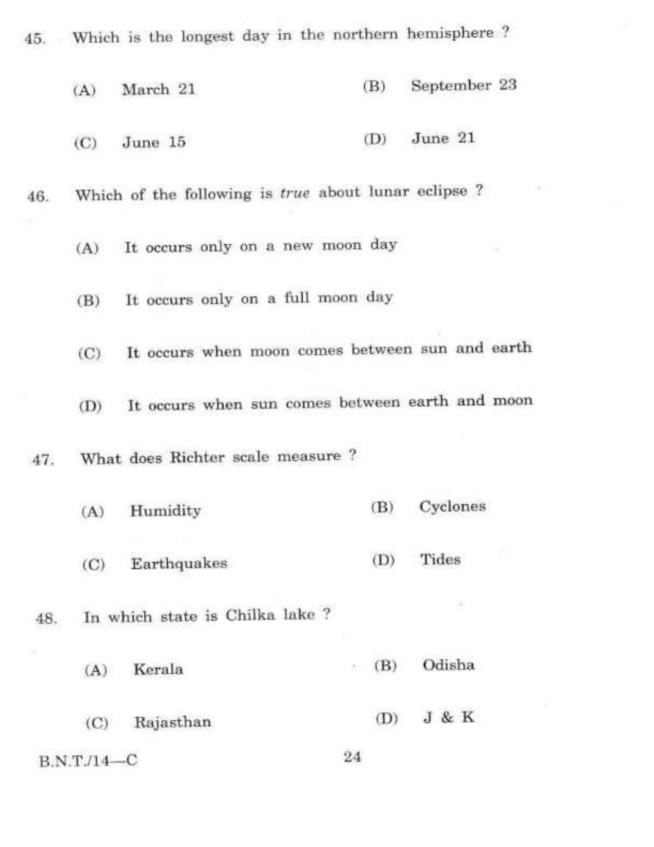 BSMFC Recovery Agent Old Question Papers for General Knowledge - Page 24