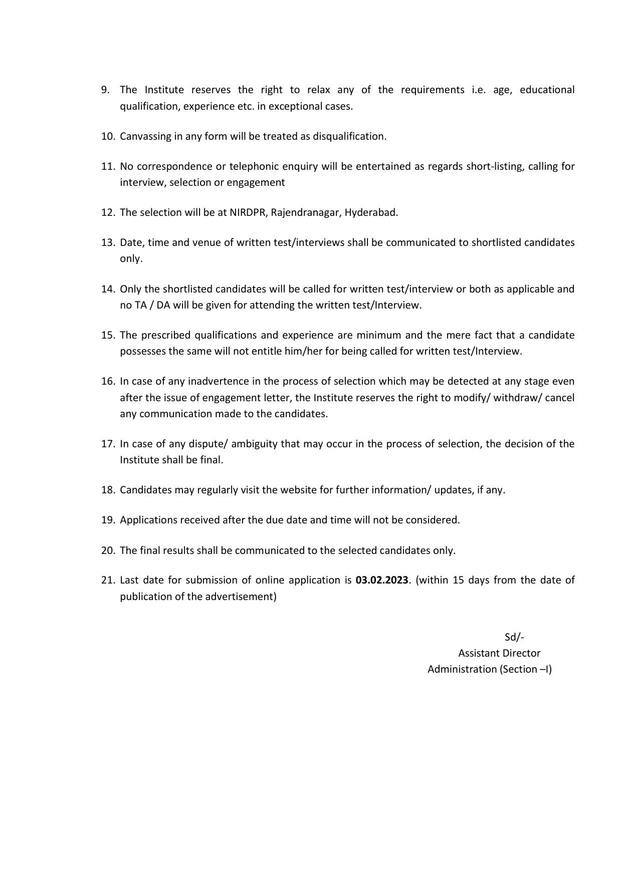 NIRDPR Invites Application for Young Professional, Junior Engineer Recruitment 2023 - Page 4