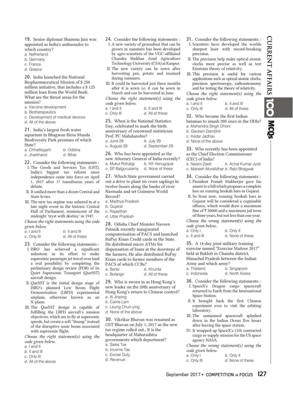 Delhi High Court Junior Judicial Assistant Current Affairs Previous Question Paper - Page 1