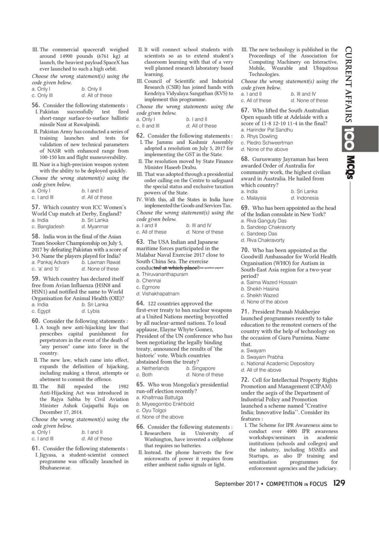 Delhi High Court Junior Judicial Assistant Current Affairs Previous Question Paper - Page 5